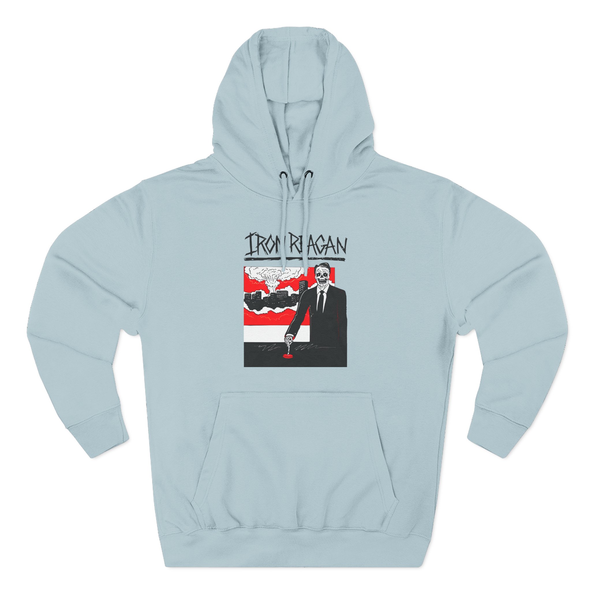 Iron Reagan Finger On The Button Three-Panel Fleece Hoodie