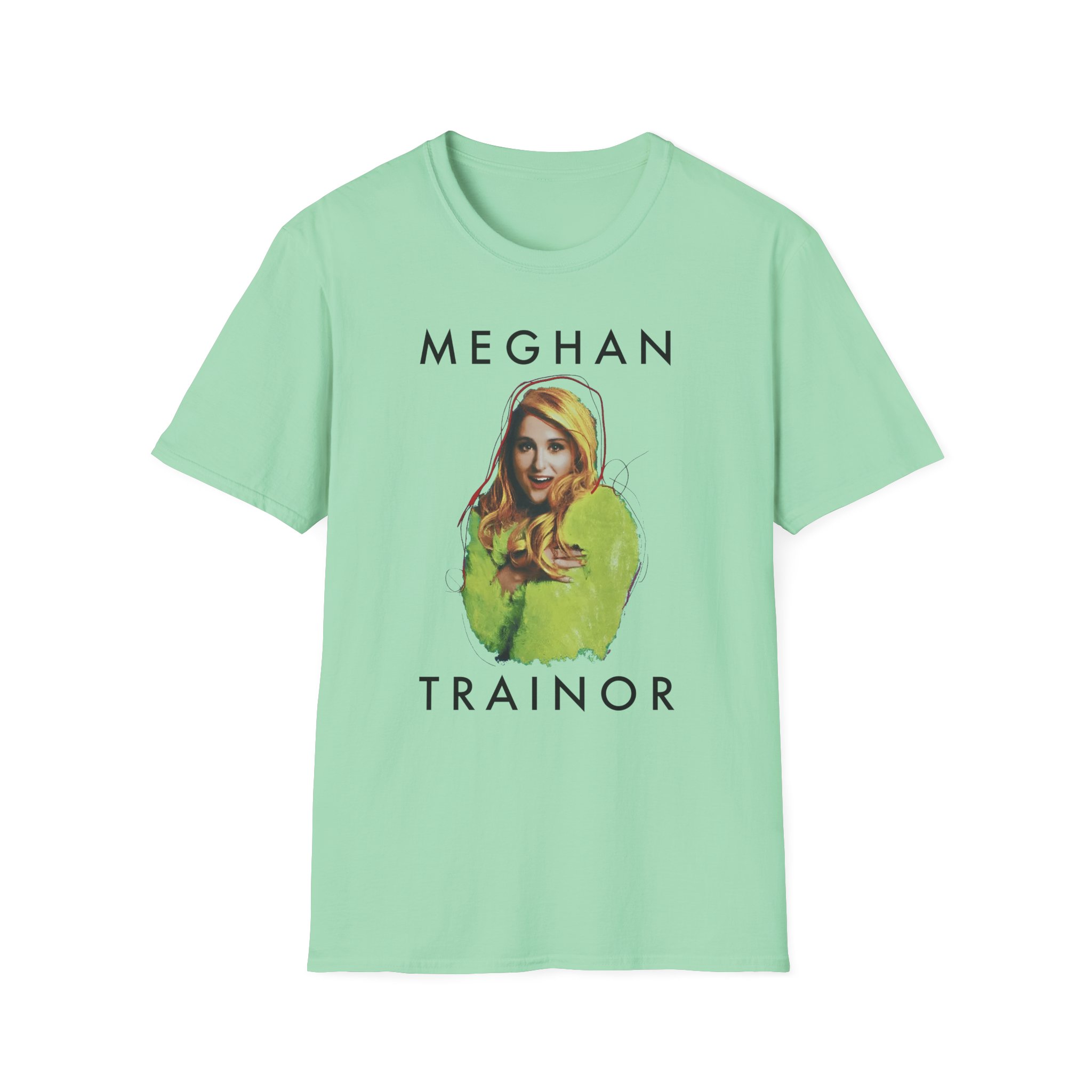 Meghan Trainor Title Pose Turquoise Unisex Softstyle T-Shirt