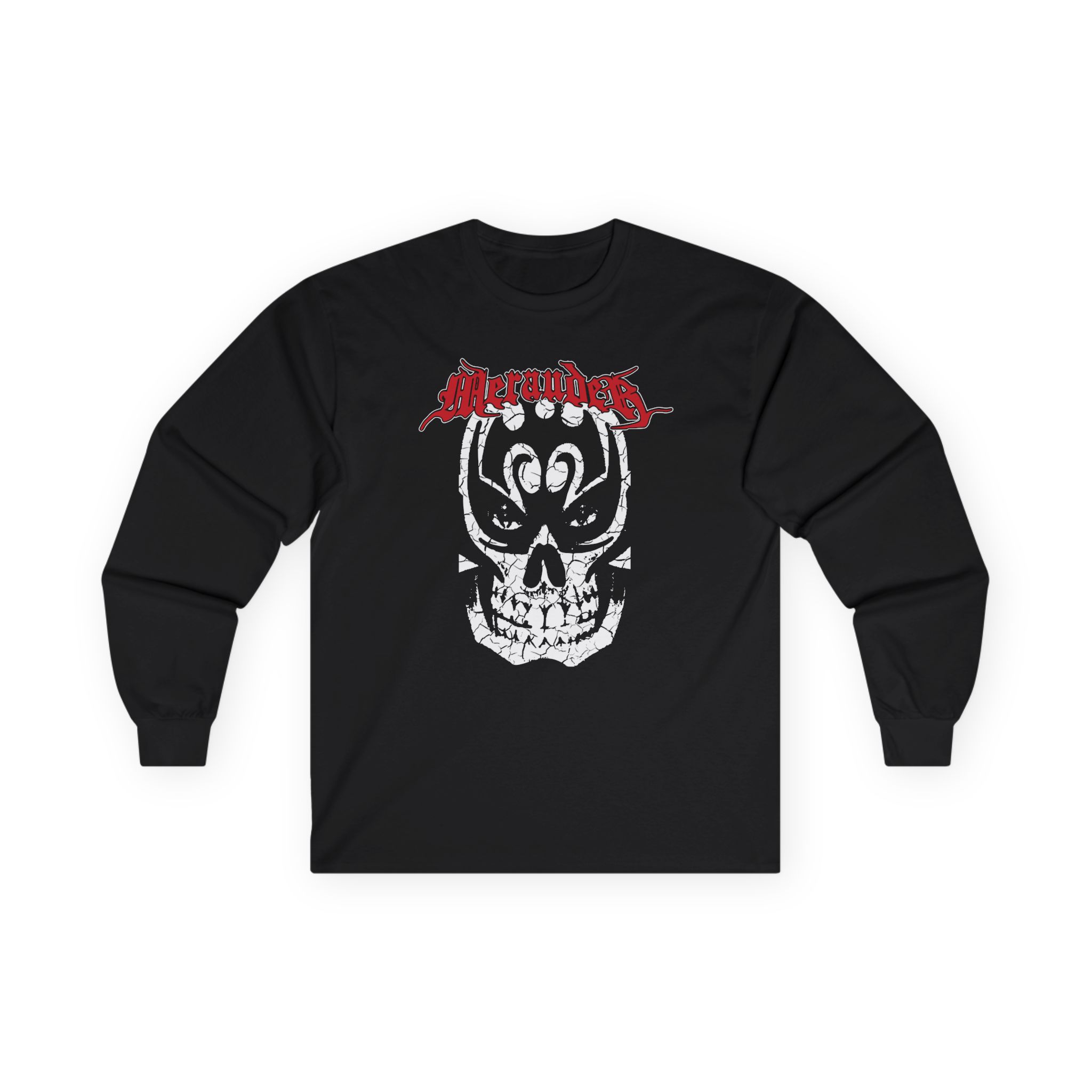 Merauder Cracked Skull Unisex Ultra Cotton Long Sleeve Tee