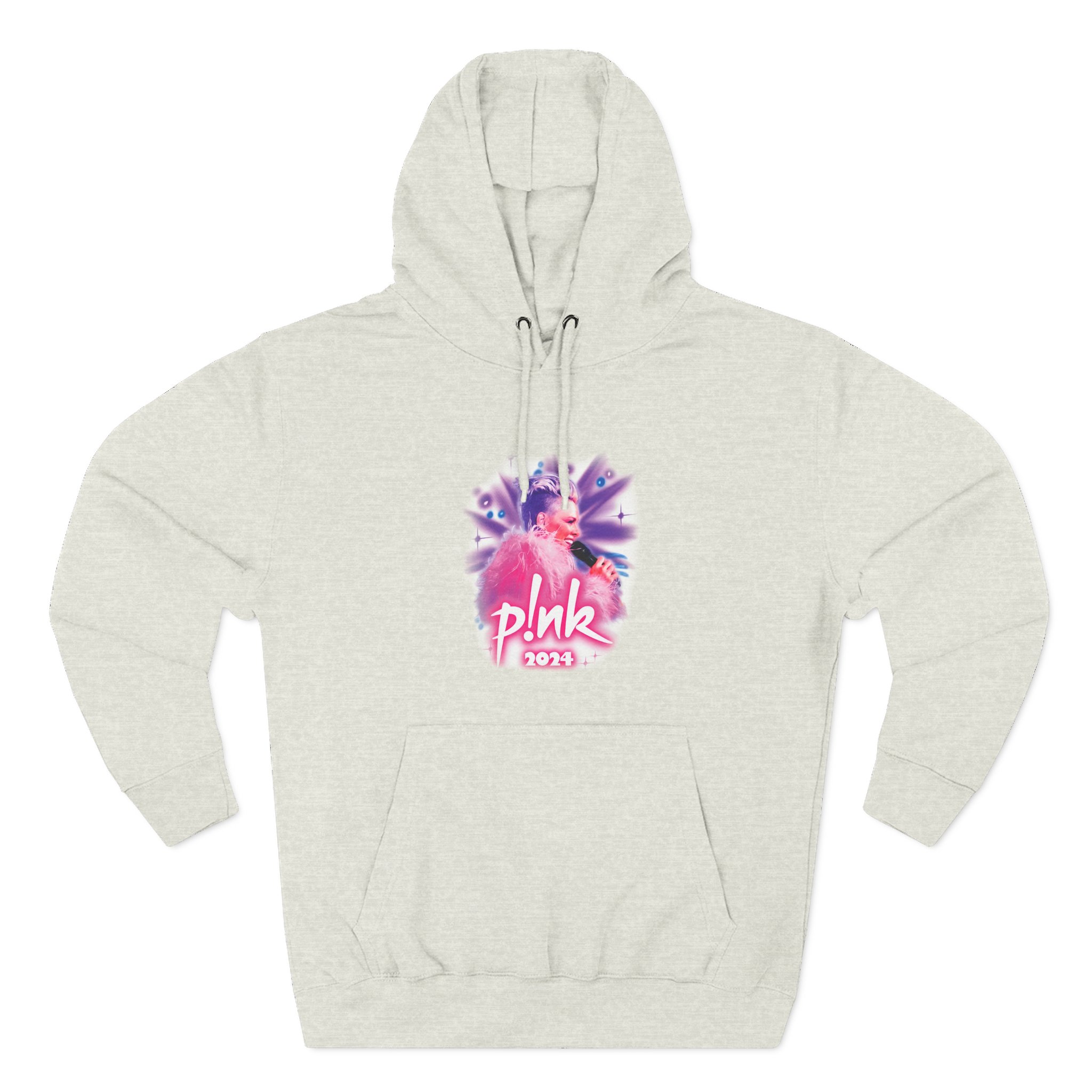 Pink Airbrushed 2024 Three-Panel Fleece Hoodie