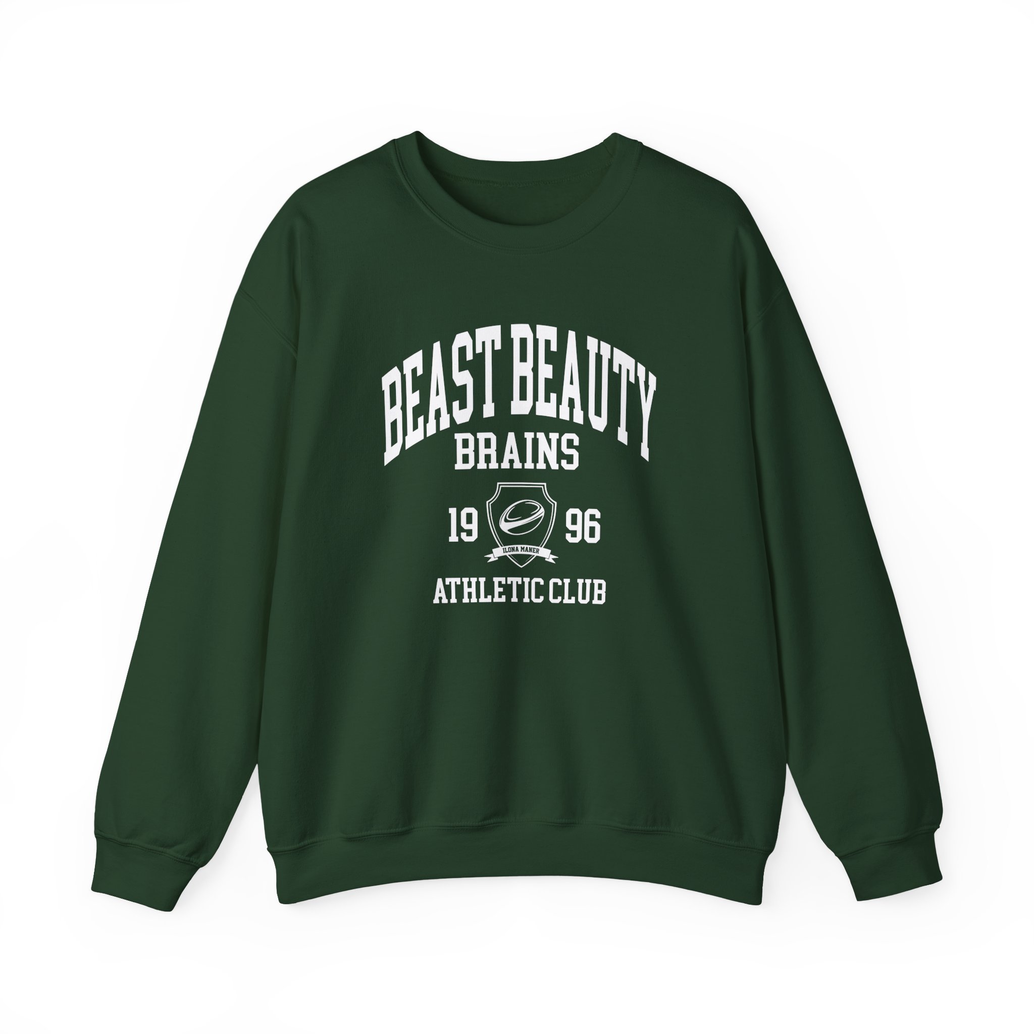 Ilona Maher Beast Beauty Brains Athletic Club Unisex Heavy Blendâ„¢ Crewneck Sweatshirt
