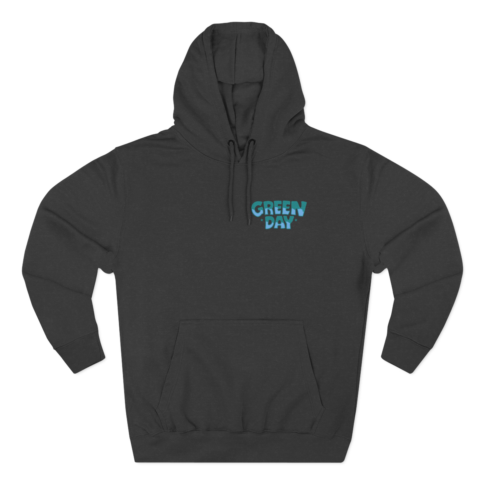 Green Day Blue Skull Three-Panel Fleece Hoodie
