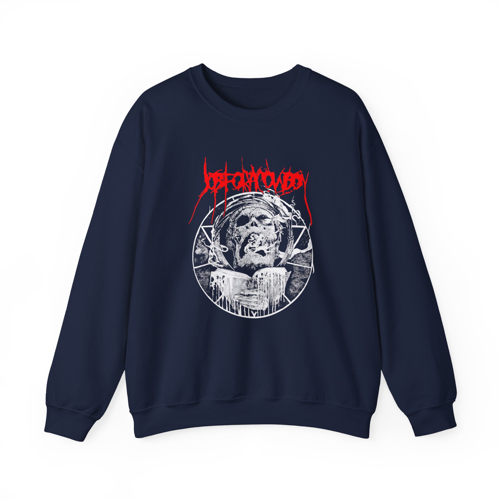 Job for a Cowboy Smoking Skull Unisex Heavy Blendâ„¢ Crewneck Sweatshirt