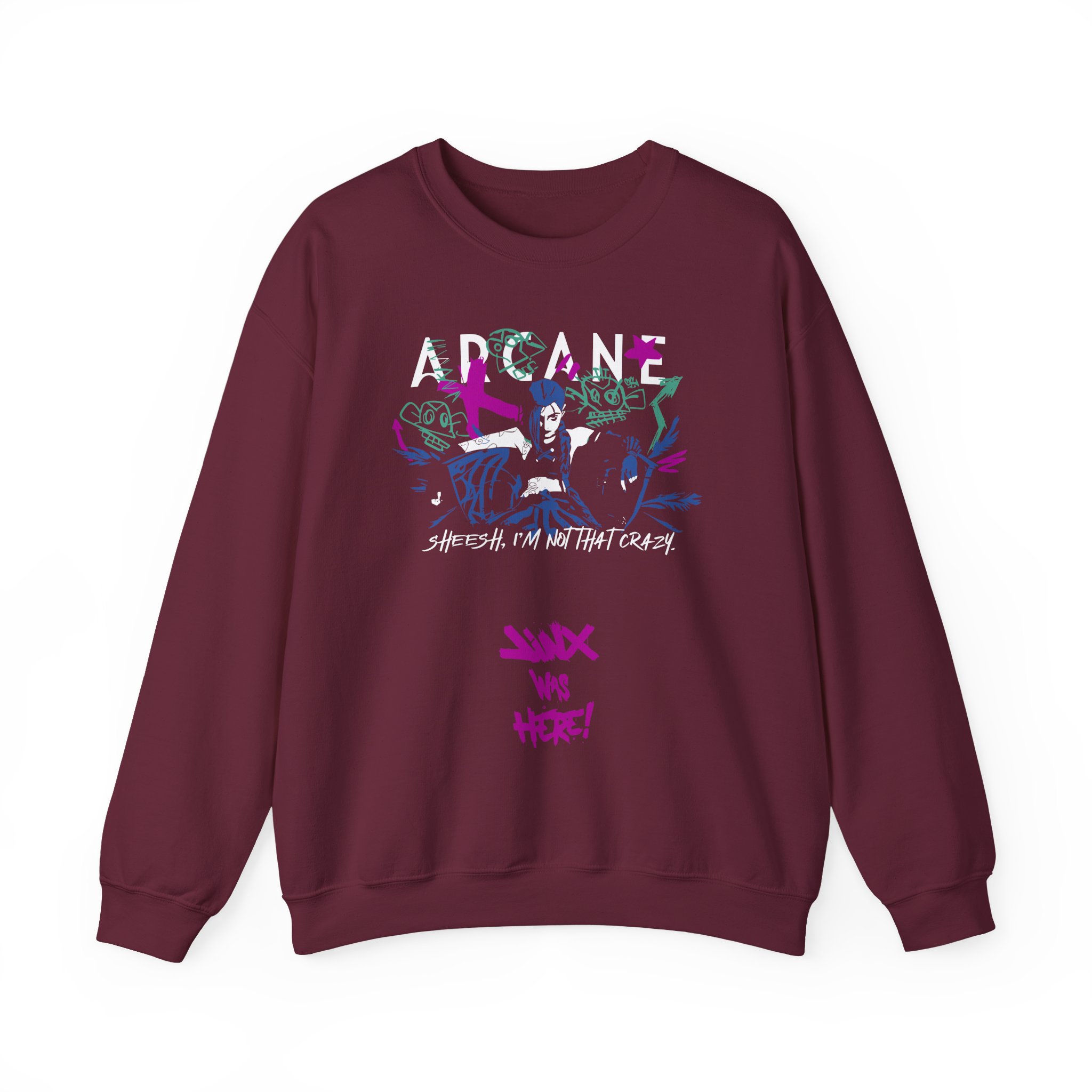 Jinx Arcane Unisex Heavy Blendâ„¢ Crewneck Sweatshirt