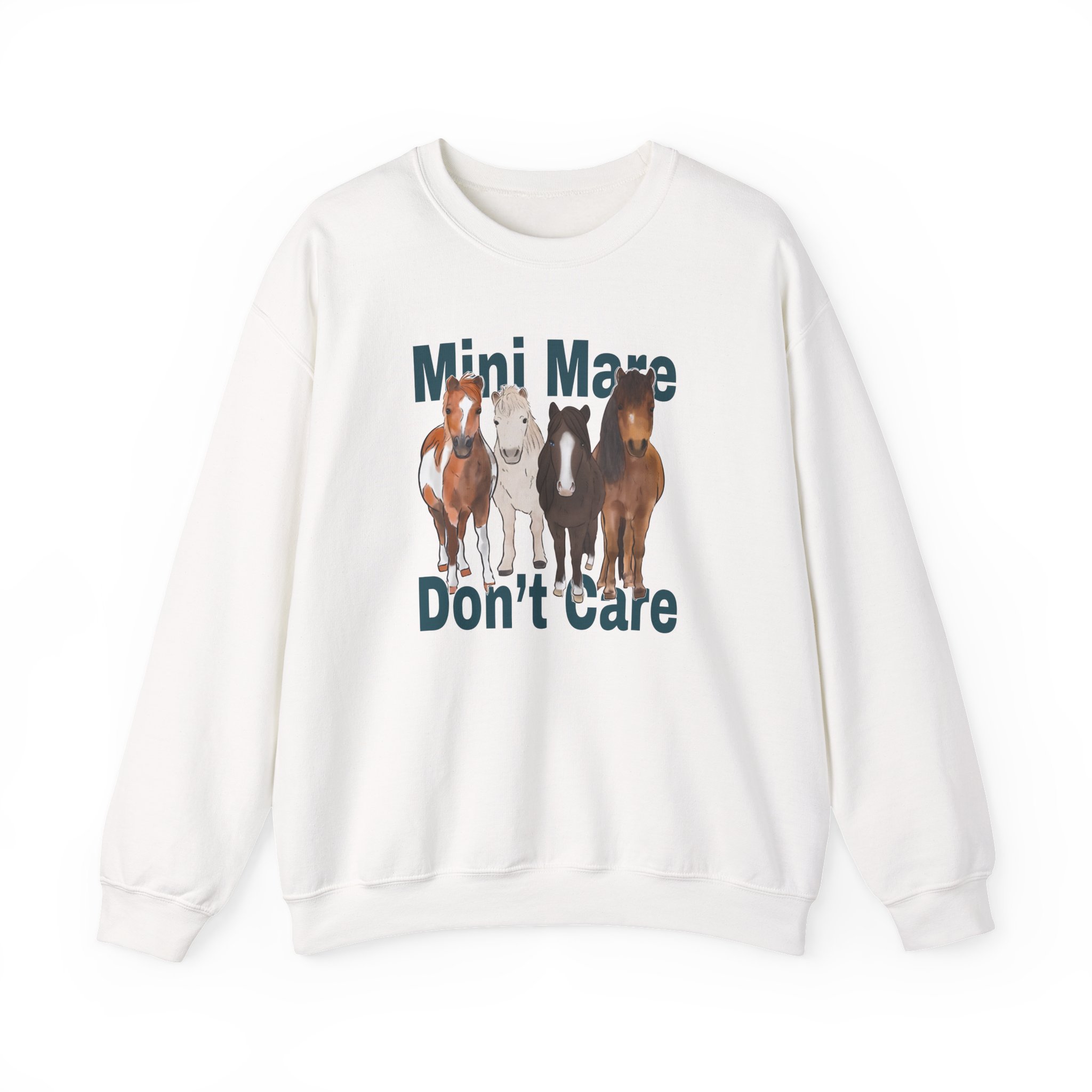 Katie Van Slyke Mini Mare Don't Care Unisex Heavy Blendâ„¢ Crewneck Sweatshirt