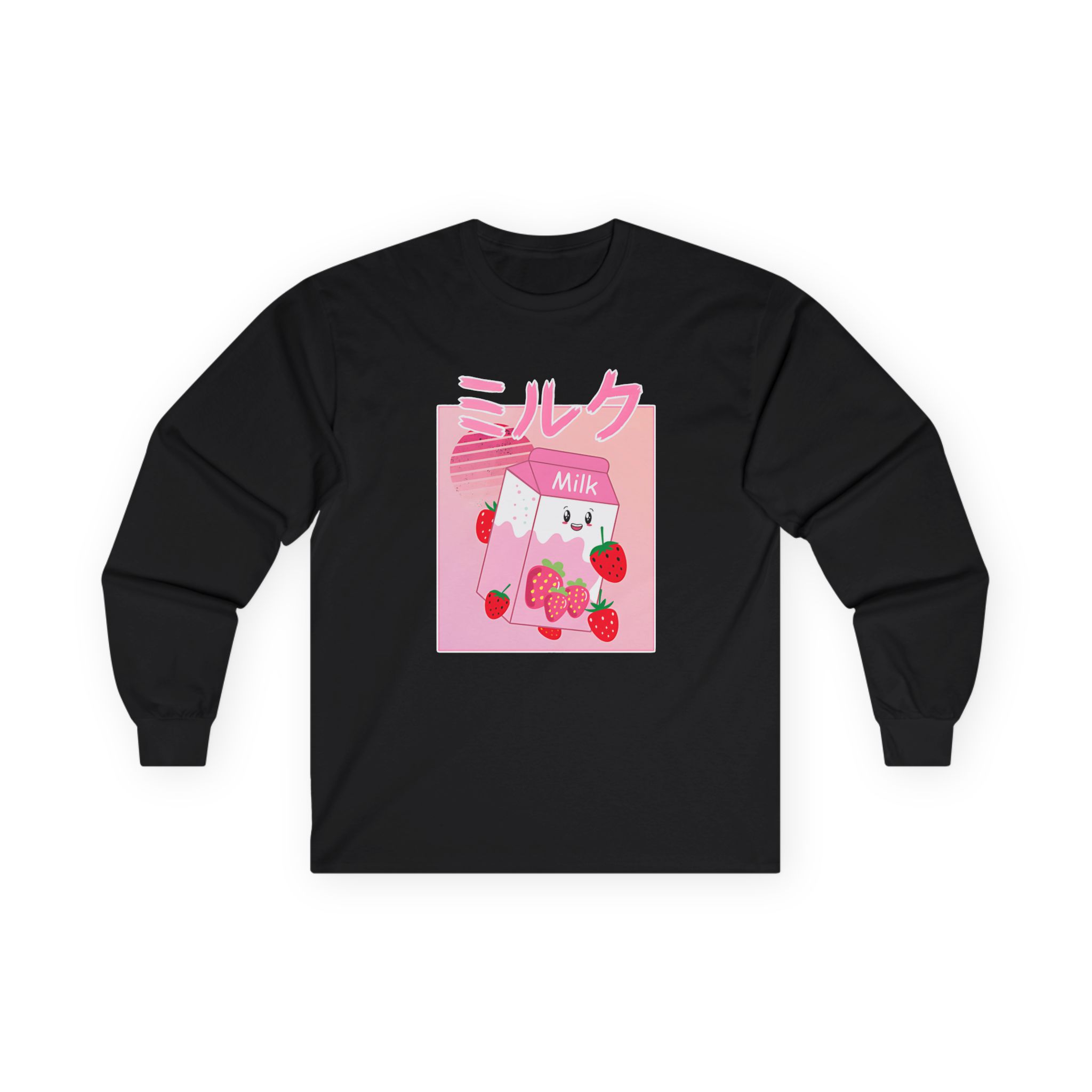 Georgenotfound Anime Strawberry Milk Shake Unisex Ultra Cotton Long Sleeve Tee