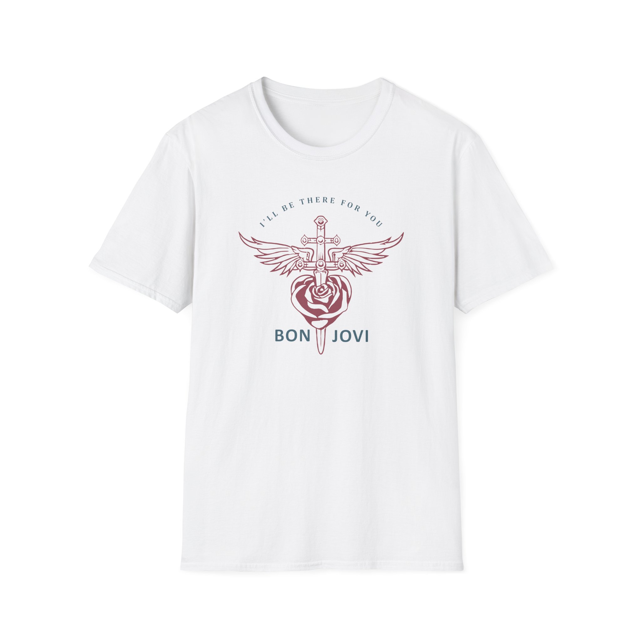 Bon Jovi Glass Heart & Dagger Unisex Softstyle T-Shirt