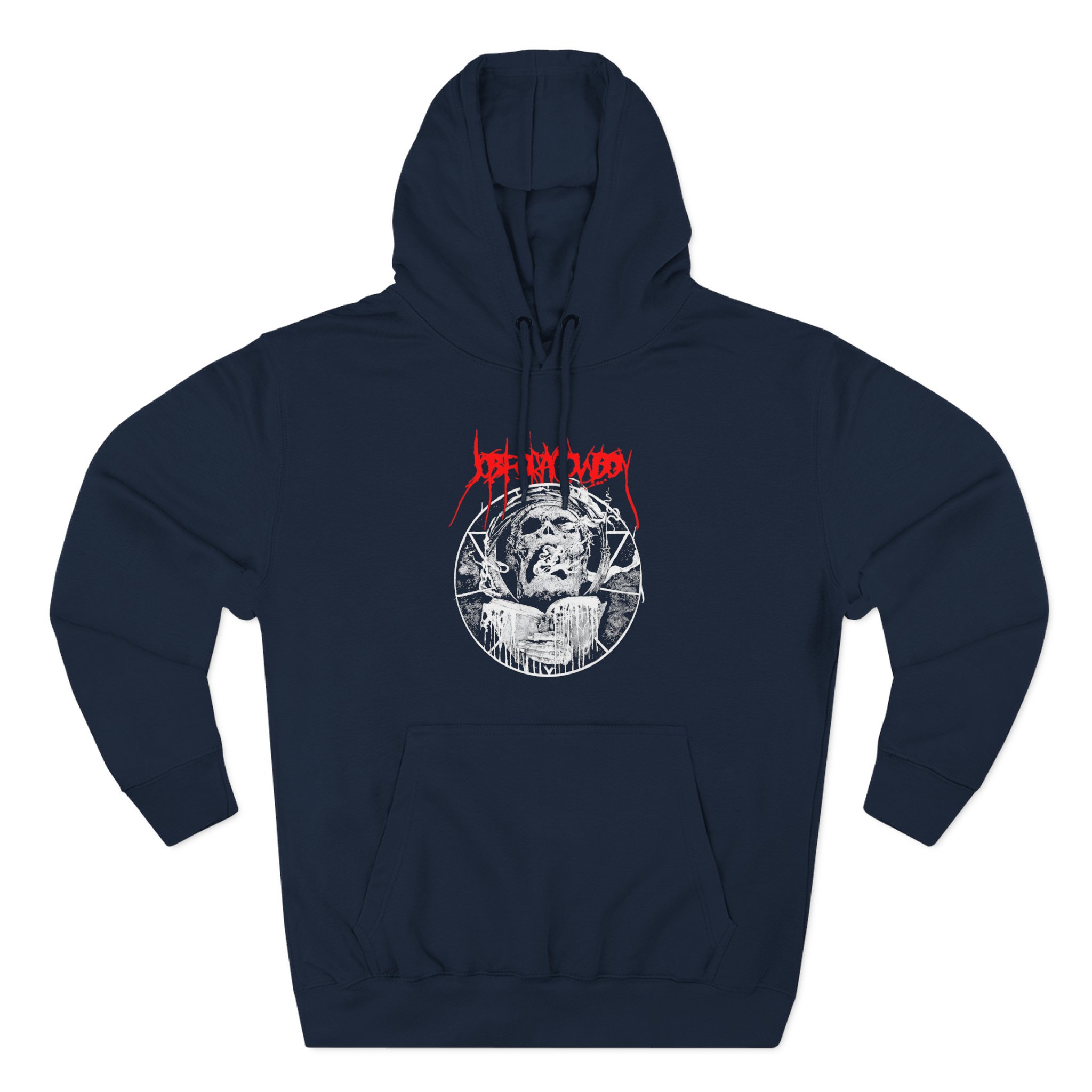 Job for a Cowboy Smoking Skull Three-Panel Fleece Hoodie