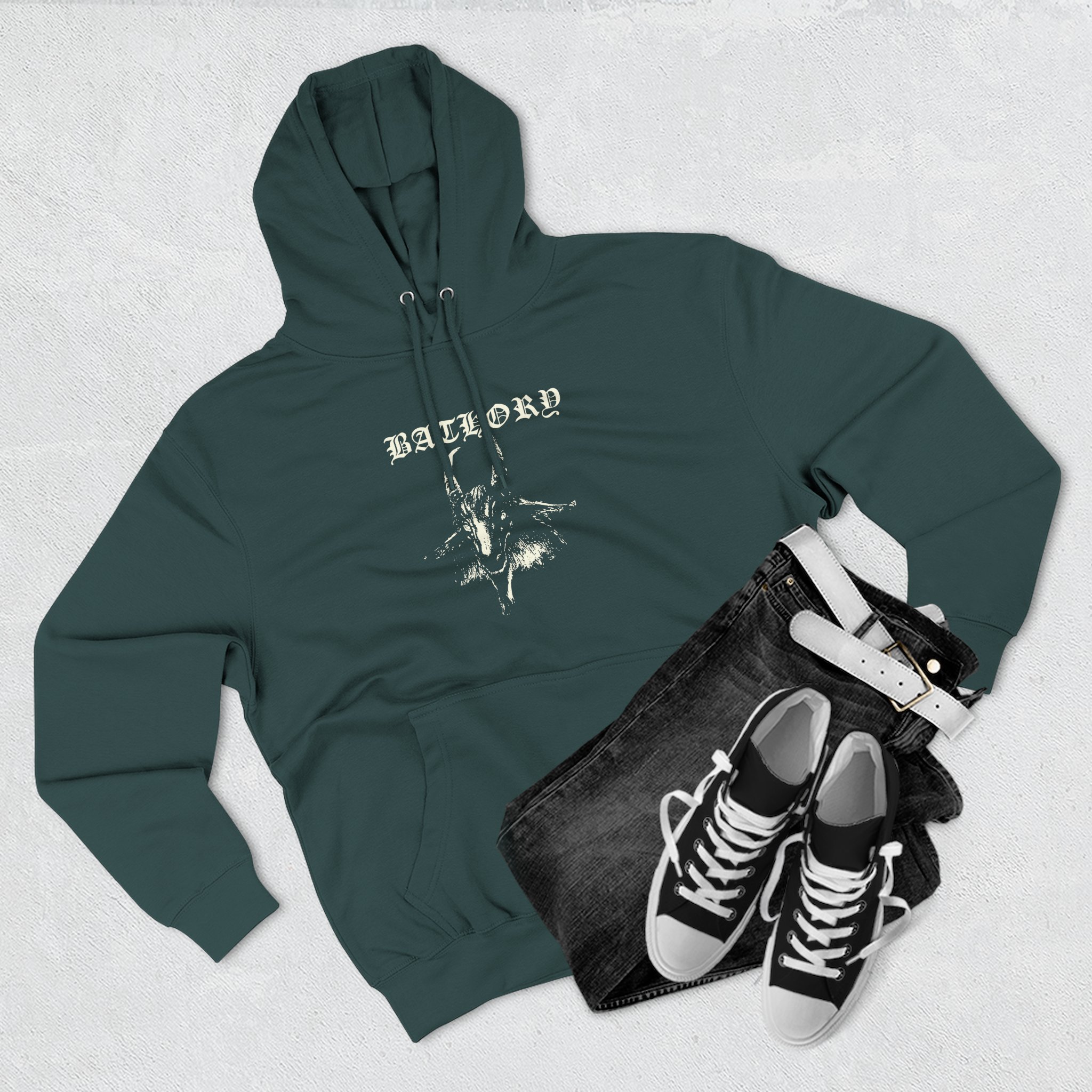 Bathory Goat Three-panel Fleece Hoodie