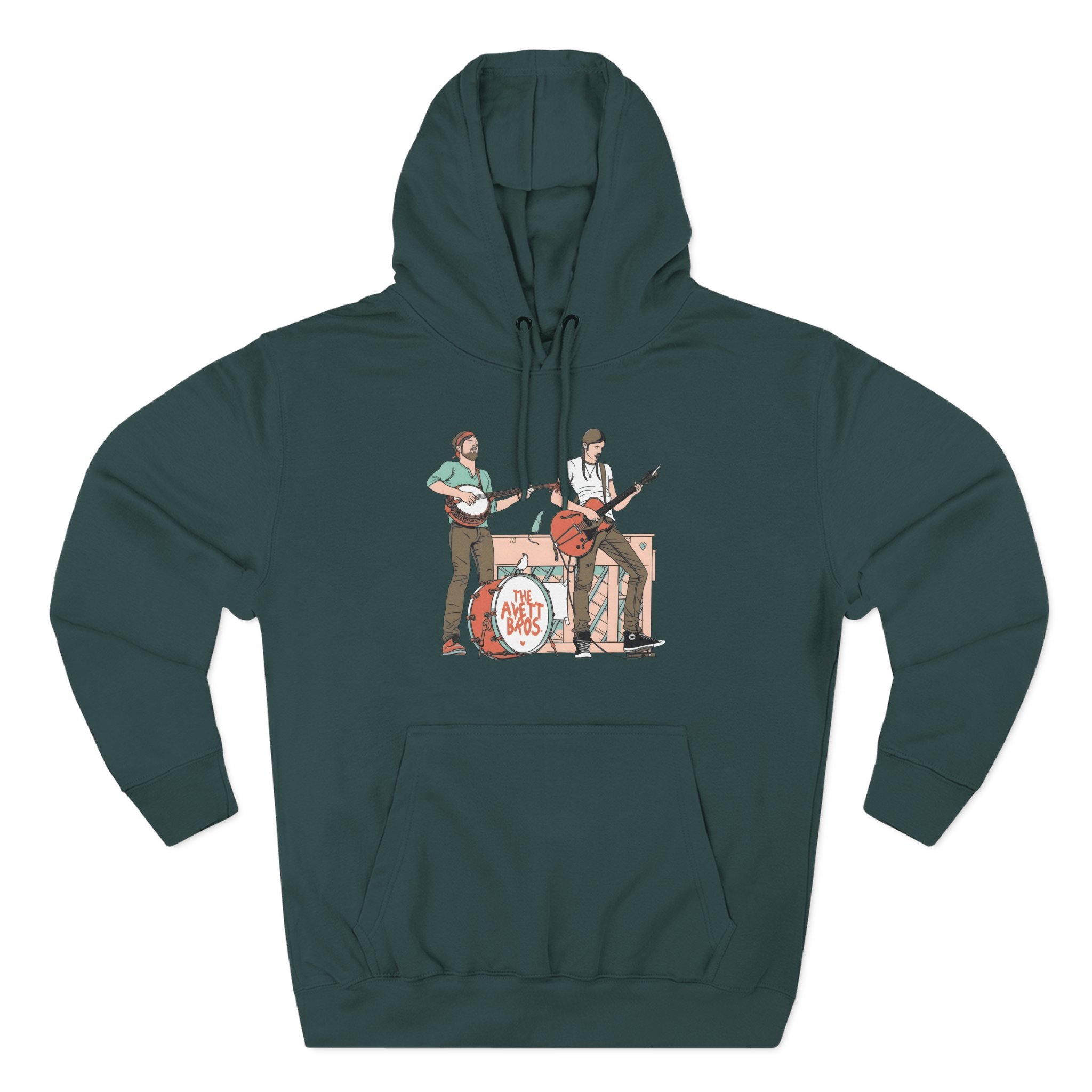 Avett Brothers on Stage Three-Panel Fleece Hoodie