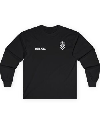 Overkill Logo Badge Skull Work Unisex Ultra Cotton Long Sleeve Tee