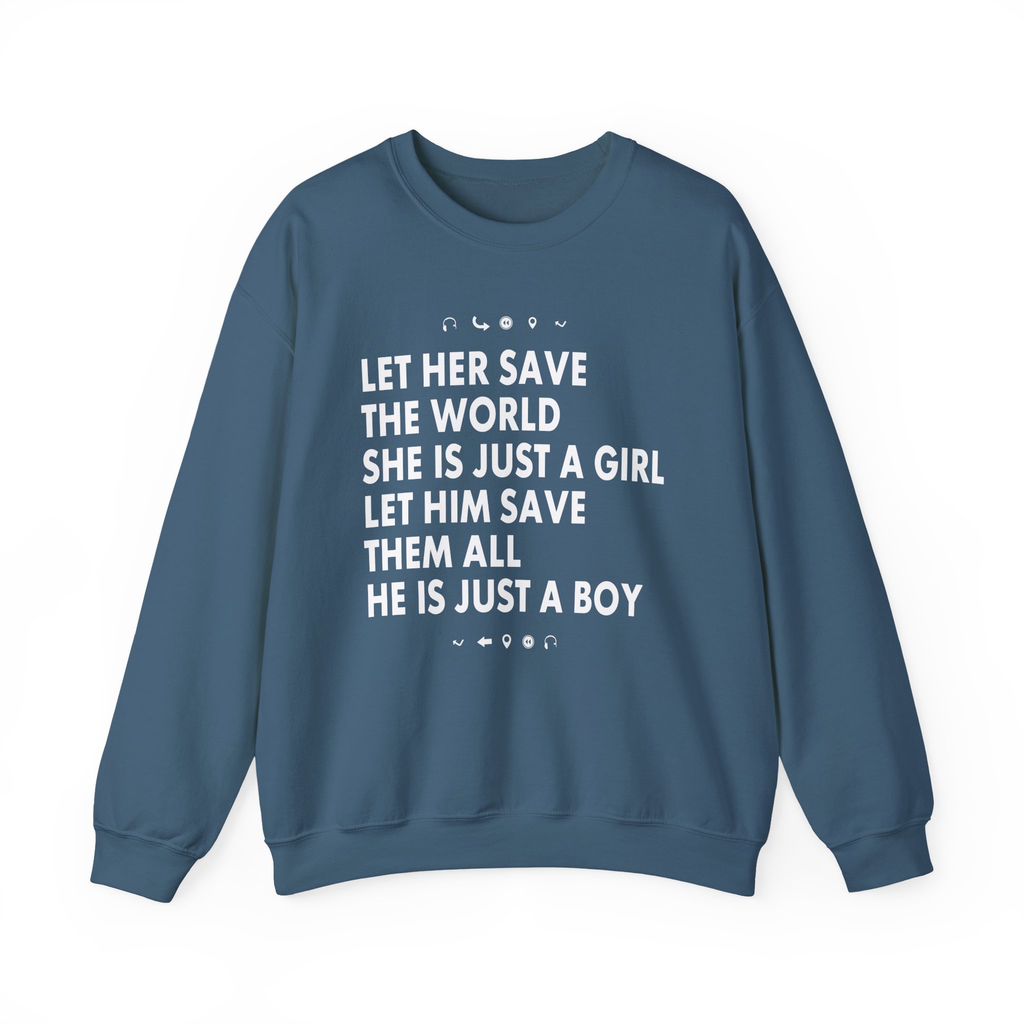 Aurora Let Her Save the World She is Just a Girl Let Him Save Them All He is Just a Boy Unisex Heavy Blendâ„¢ Crewneck Sweatshirt