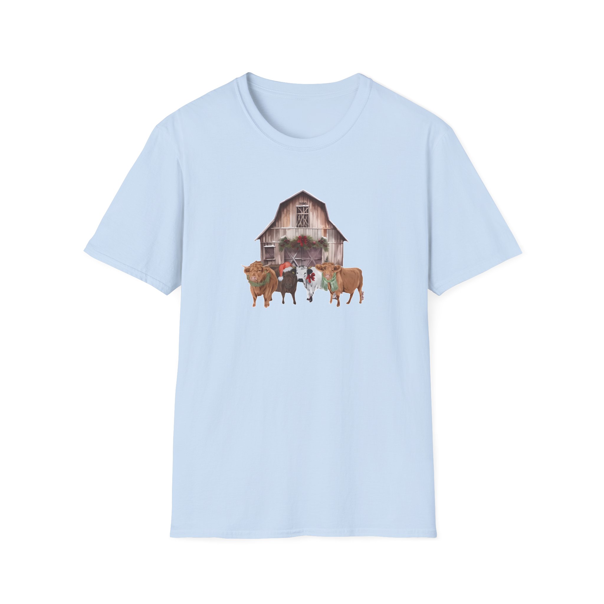 Katie Van Slyke Christmas Cows Unisex Softstyle T-Shirt