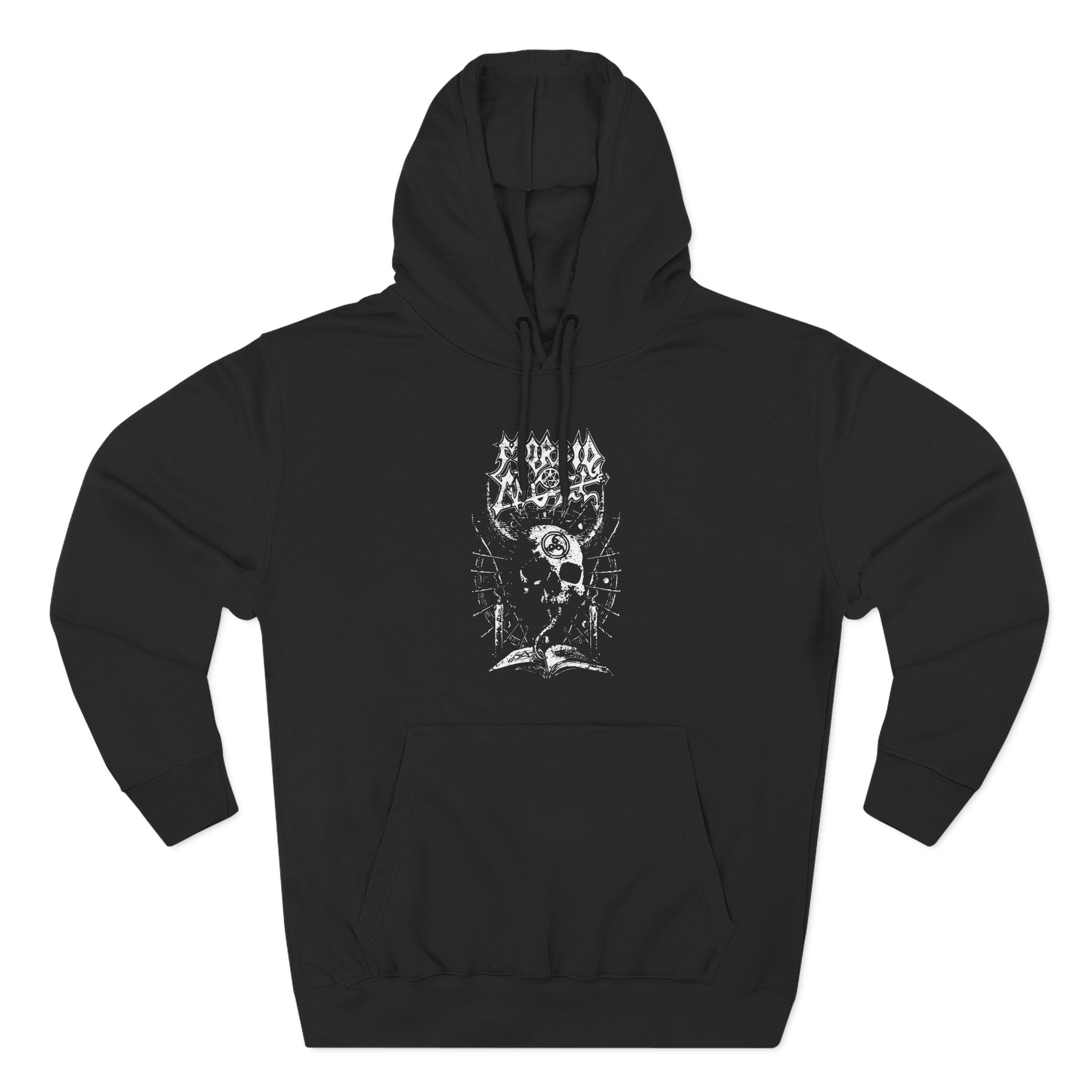 Morbid Angel Horned Skull Three-Panel Fleece Hoodie