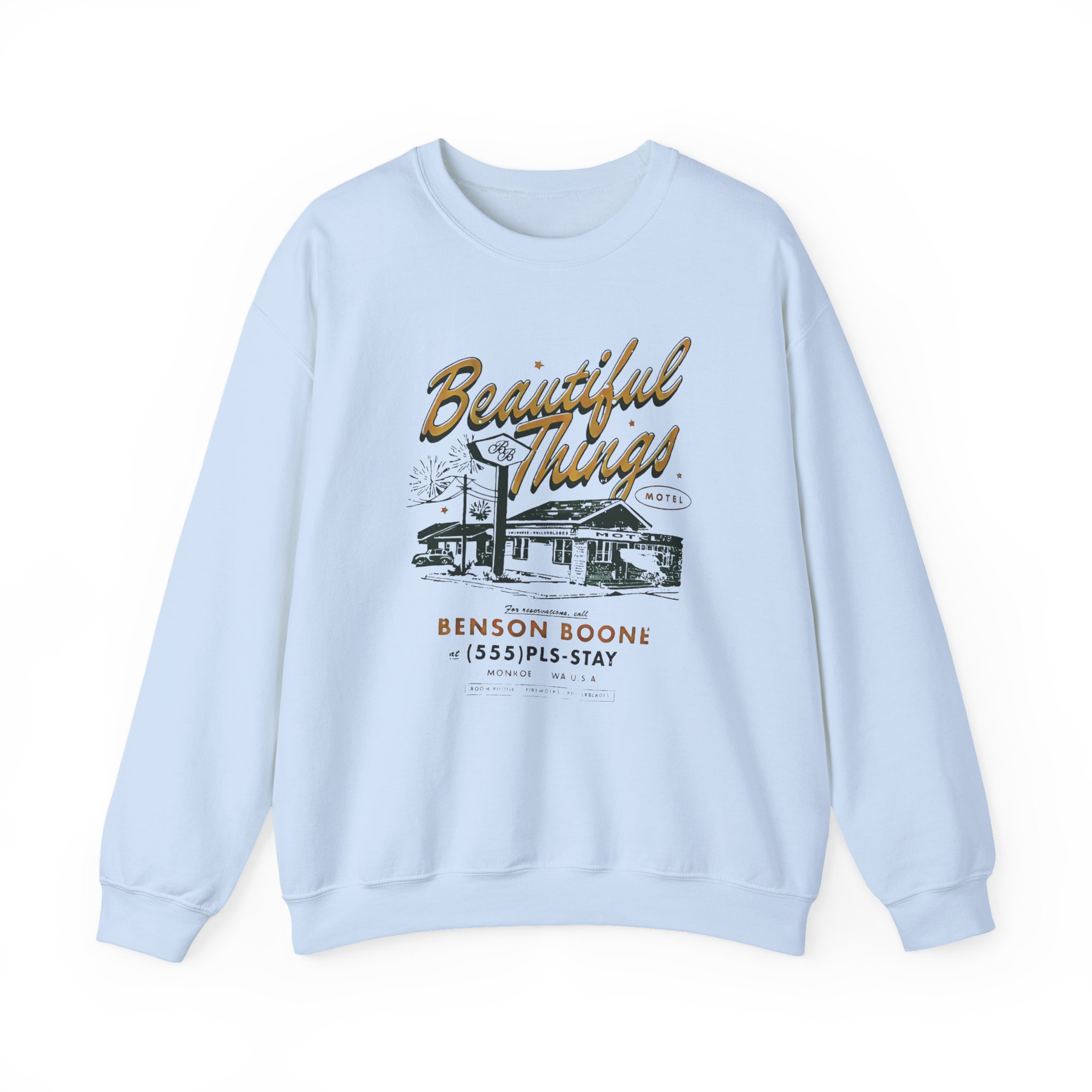 Benson Boone Beautiful Things Motel Unisex Heavy Blendâ„¢ Crewneck Sweatshirt