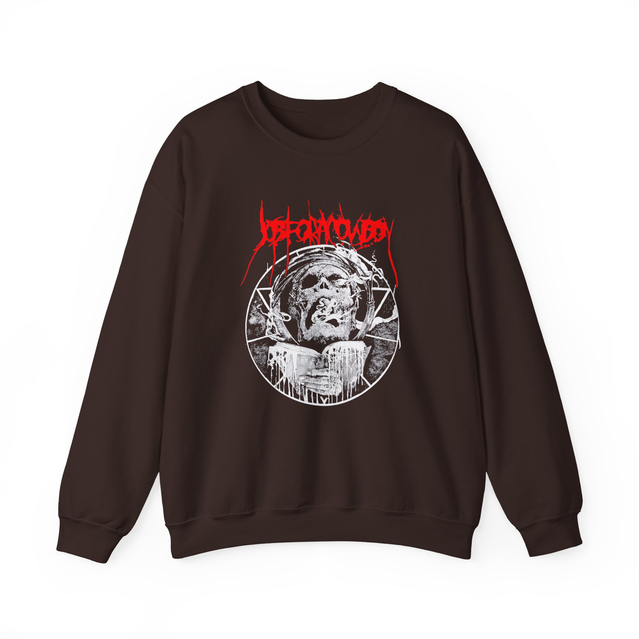 Job for a Cowboy Smoking Skull Unisex Heavy Blendâ„¢ Crewneck Sweatshirt