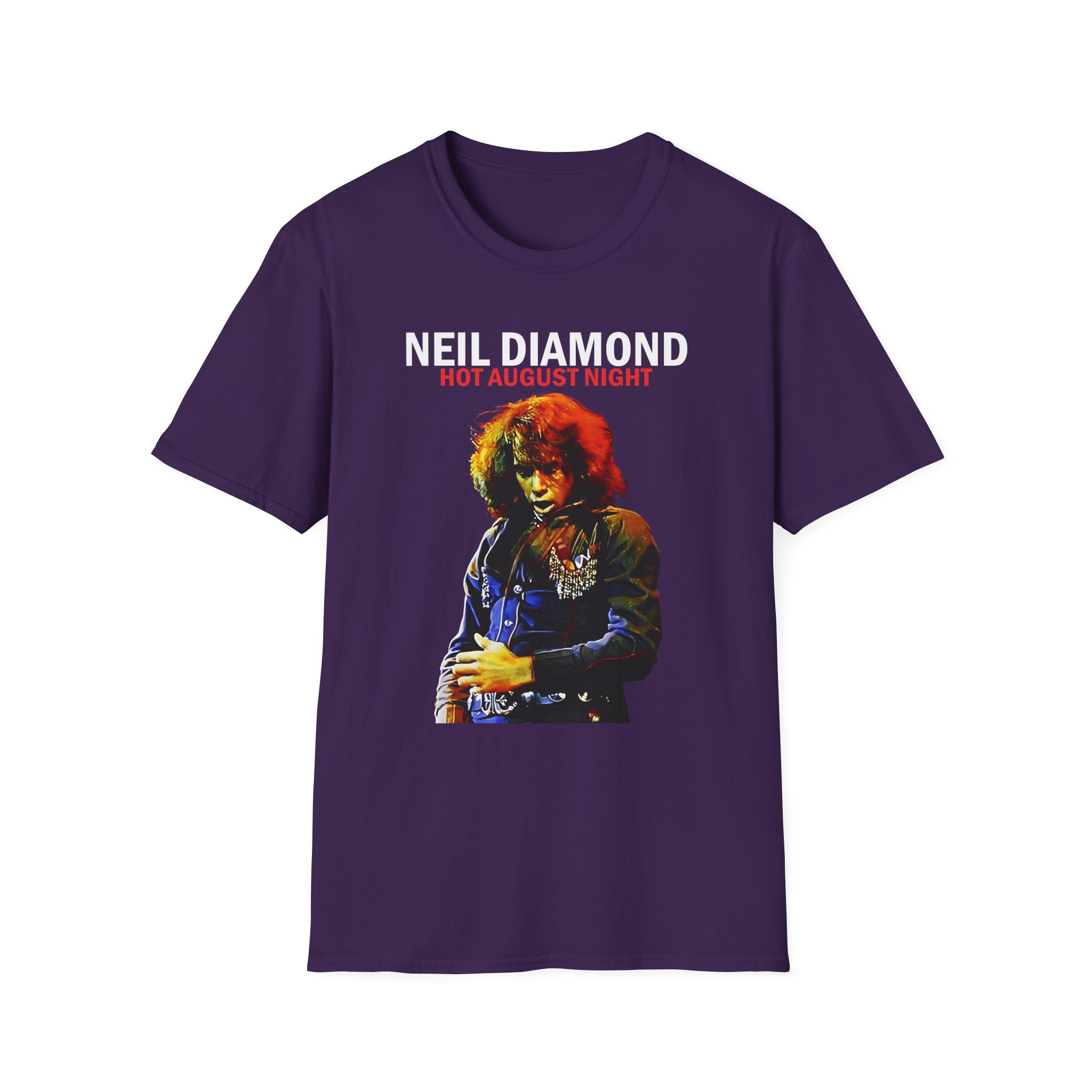 Neil Diamond Hot August Night Album Photo Unisex Softstyle T-Shirt