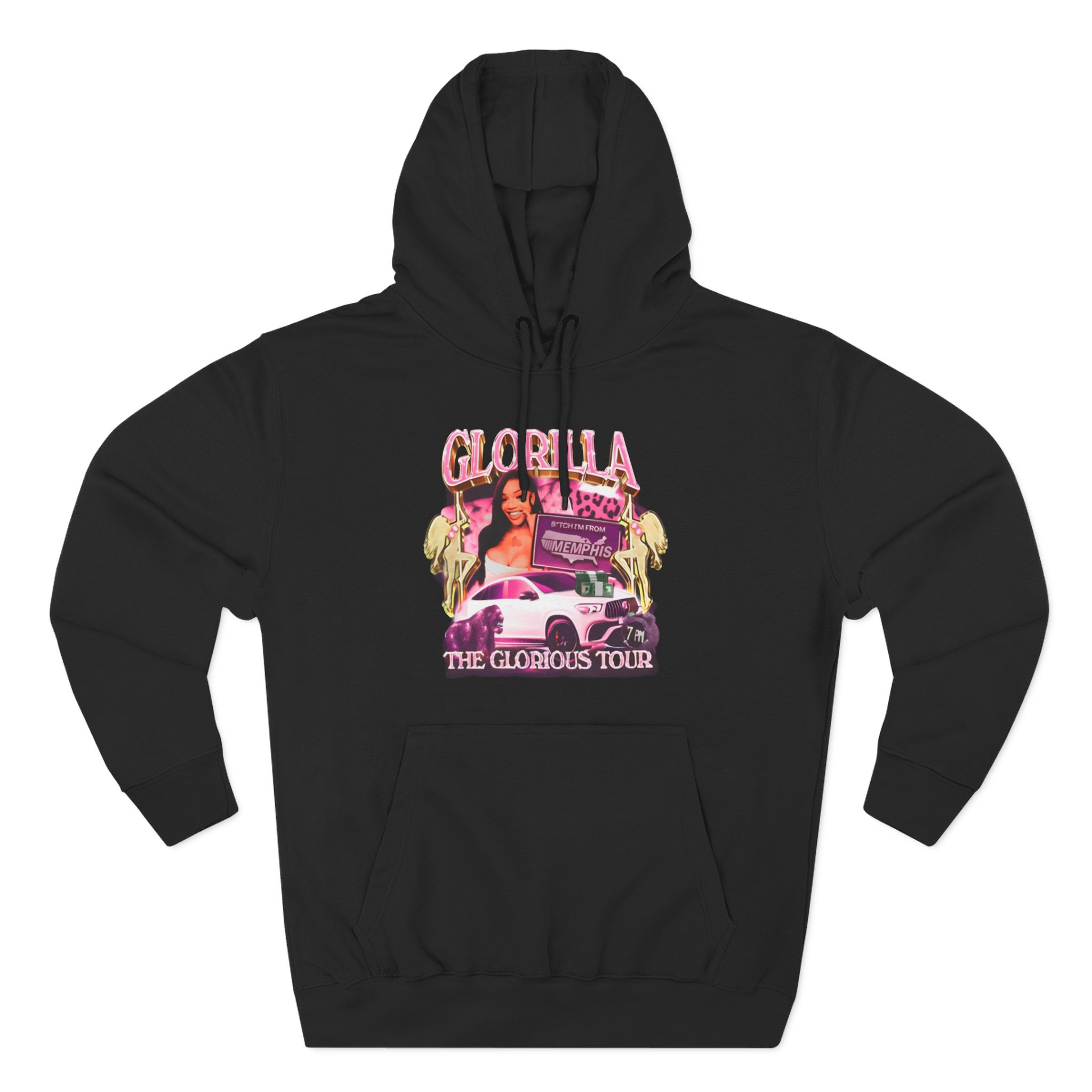Glorilla Glorious Tour From Memphis Three-Panel Fleece Hoodie