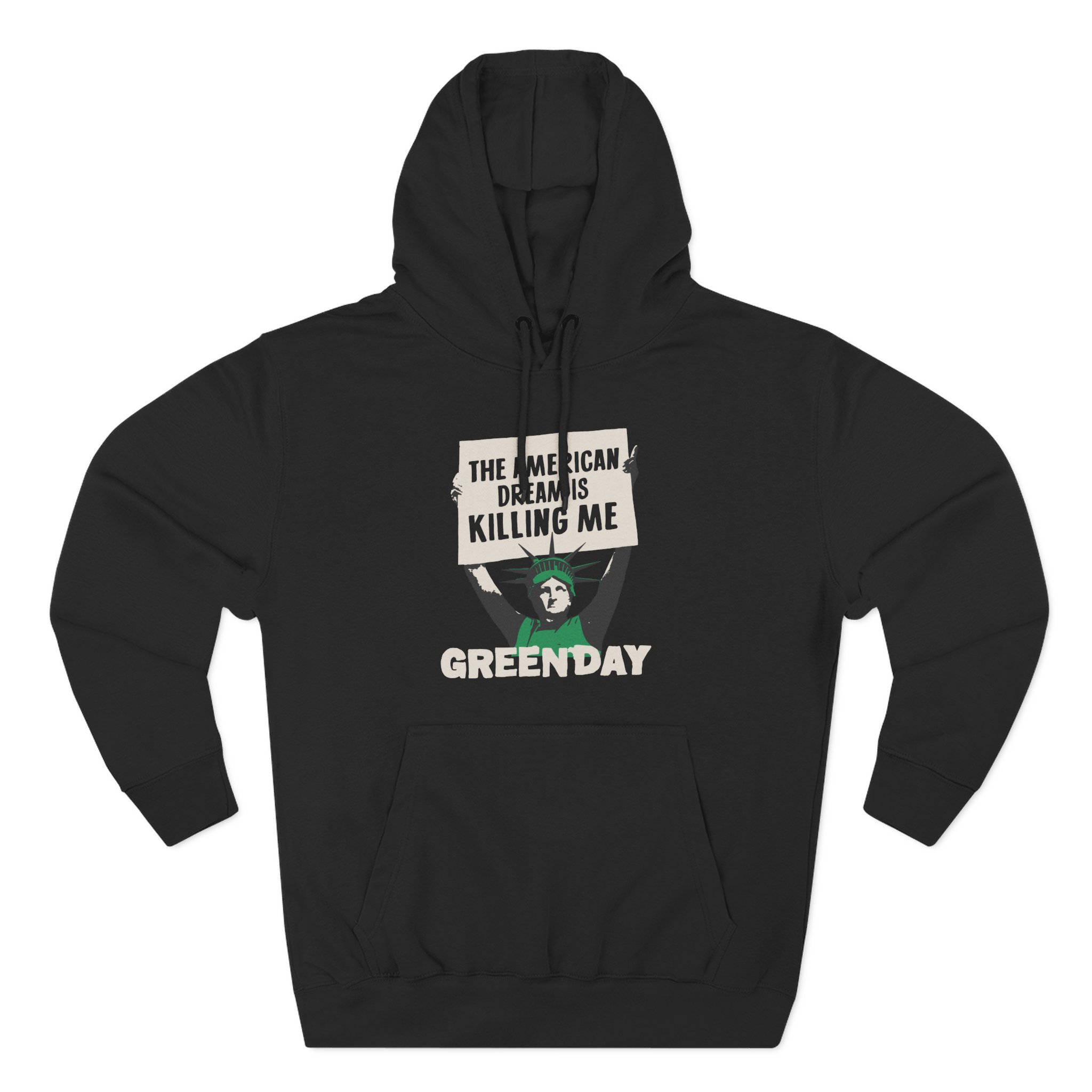 Green Day Lady Liberty Protest Three-Panel Fleece Hoodie