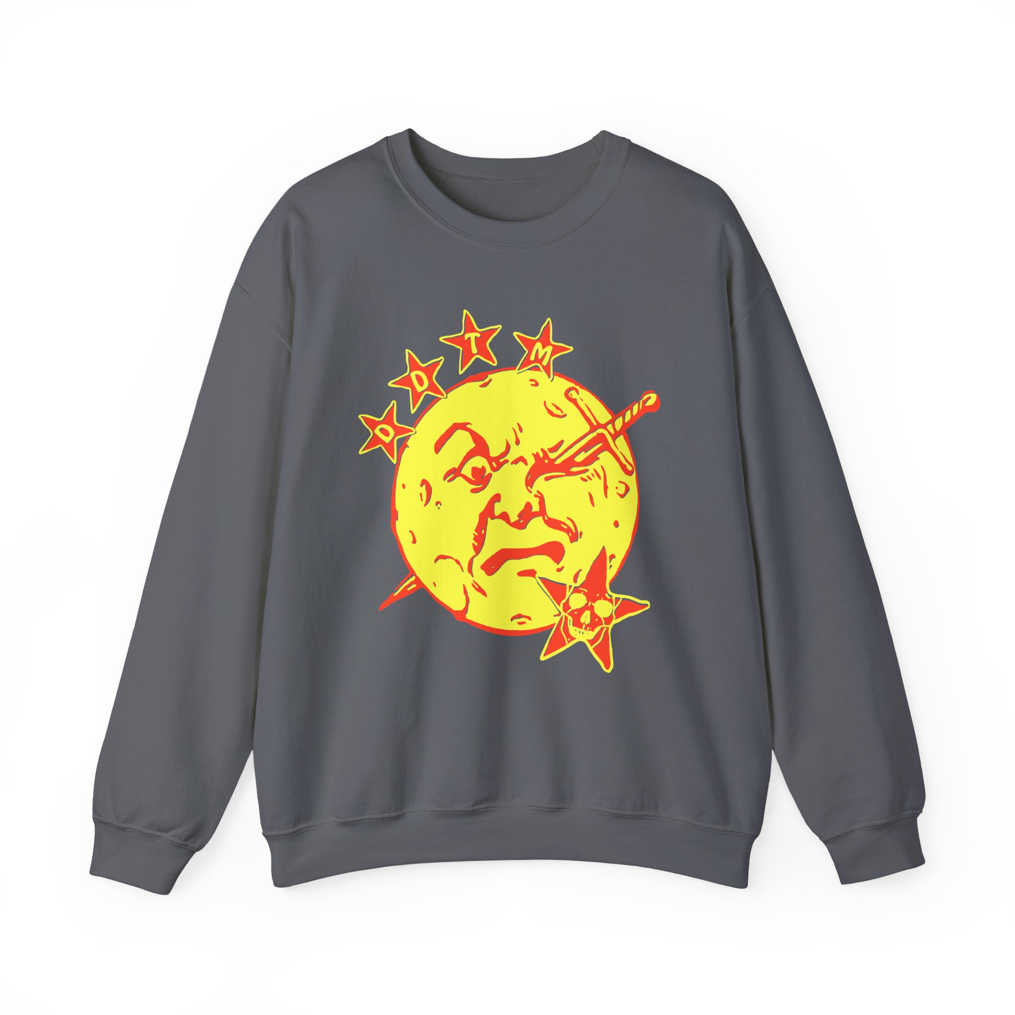 Foxing Moon Face Unisex Heavy Blendâ„¢ Crewneck Sweatshirt