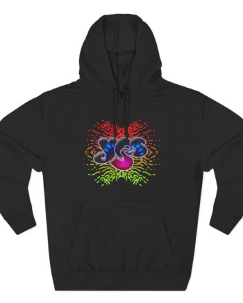 Yes Rainbow Abstract Logo Three-Panel Fleece Hoodie