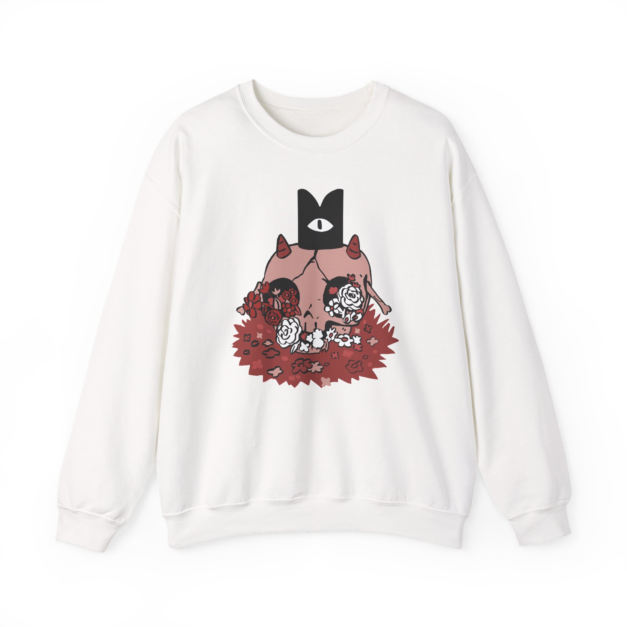 Cult of the Lamb Floral Skull Unisex Heavy Blendâ„¢ Crewneck Sweatshirt