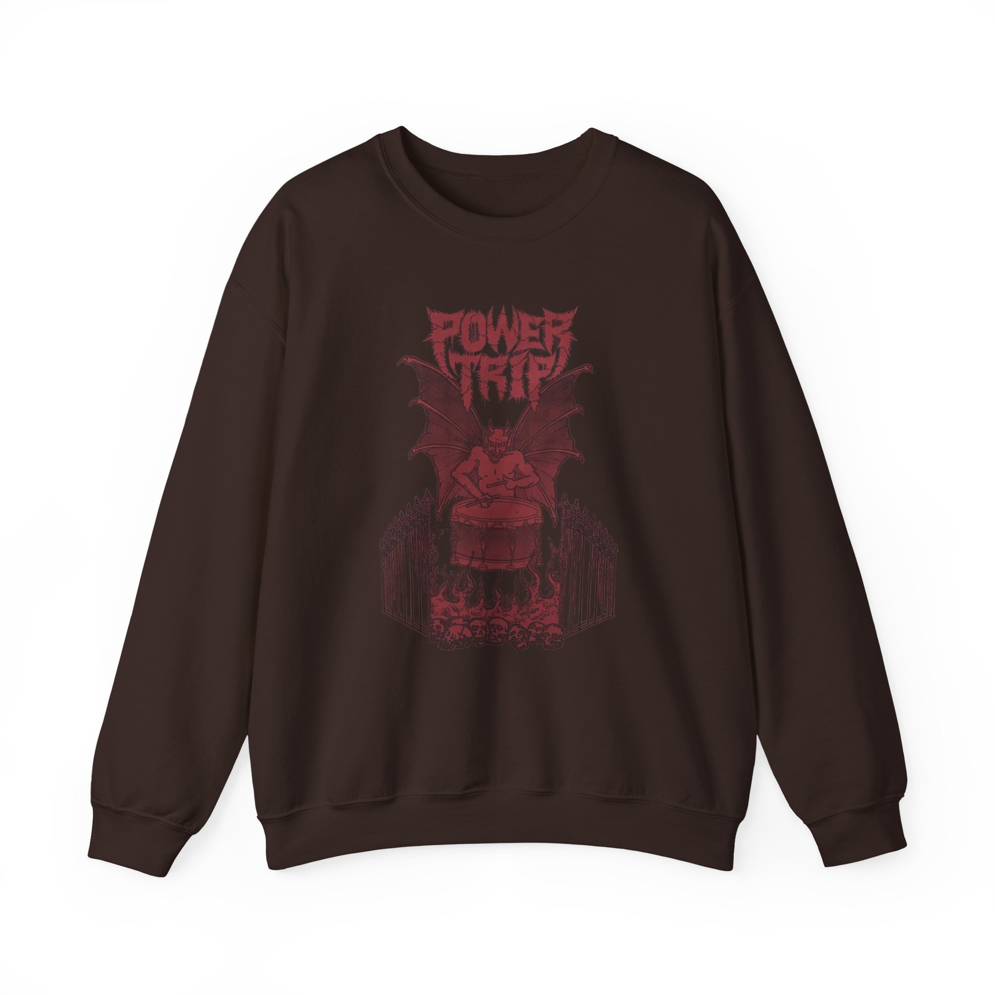 Power Trip Demon Drum Unisex Heavy Blendâ„¢ Crewneck Sweatshirt