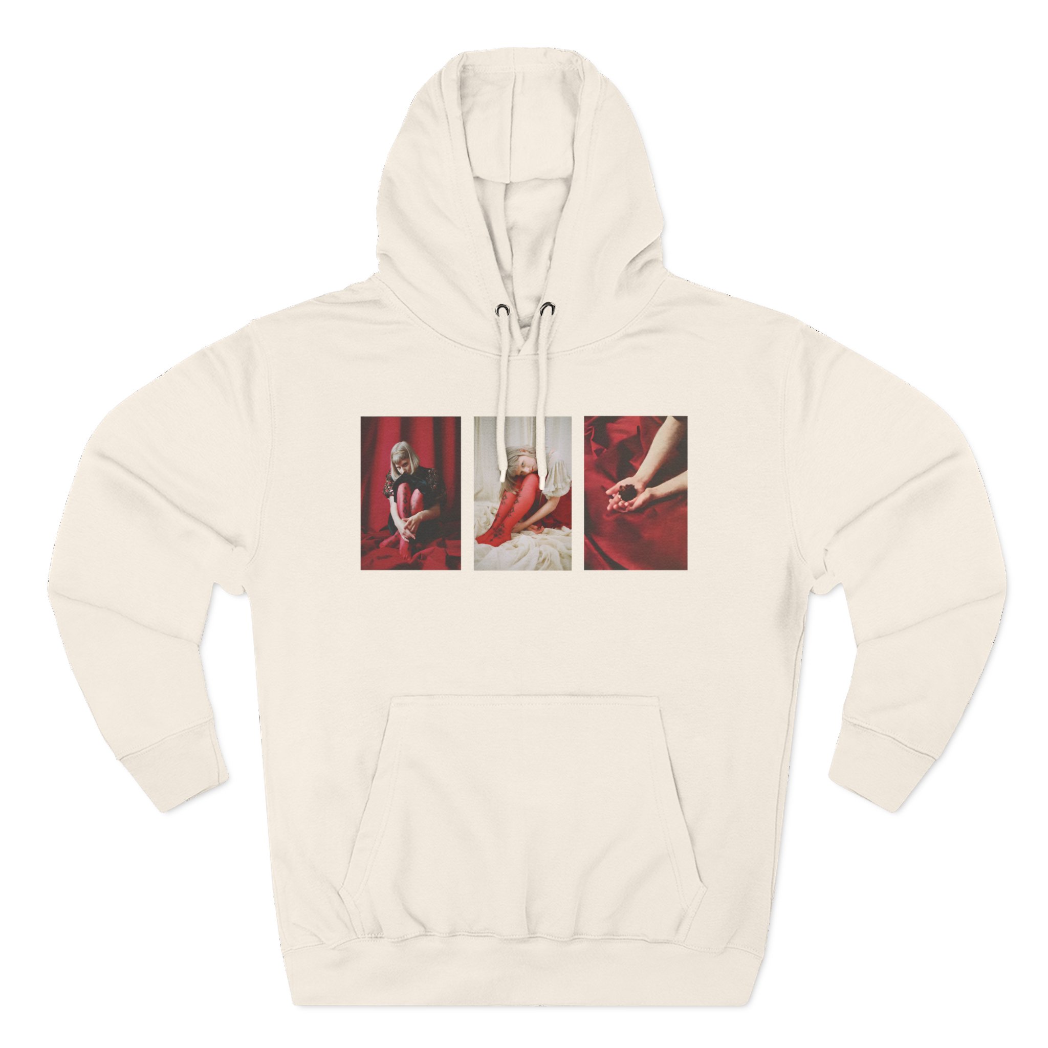 Aurora Triptich Album Art Ecru Three-Panel Fleece Hoodie