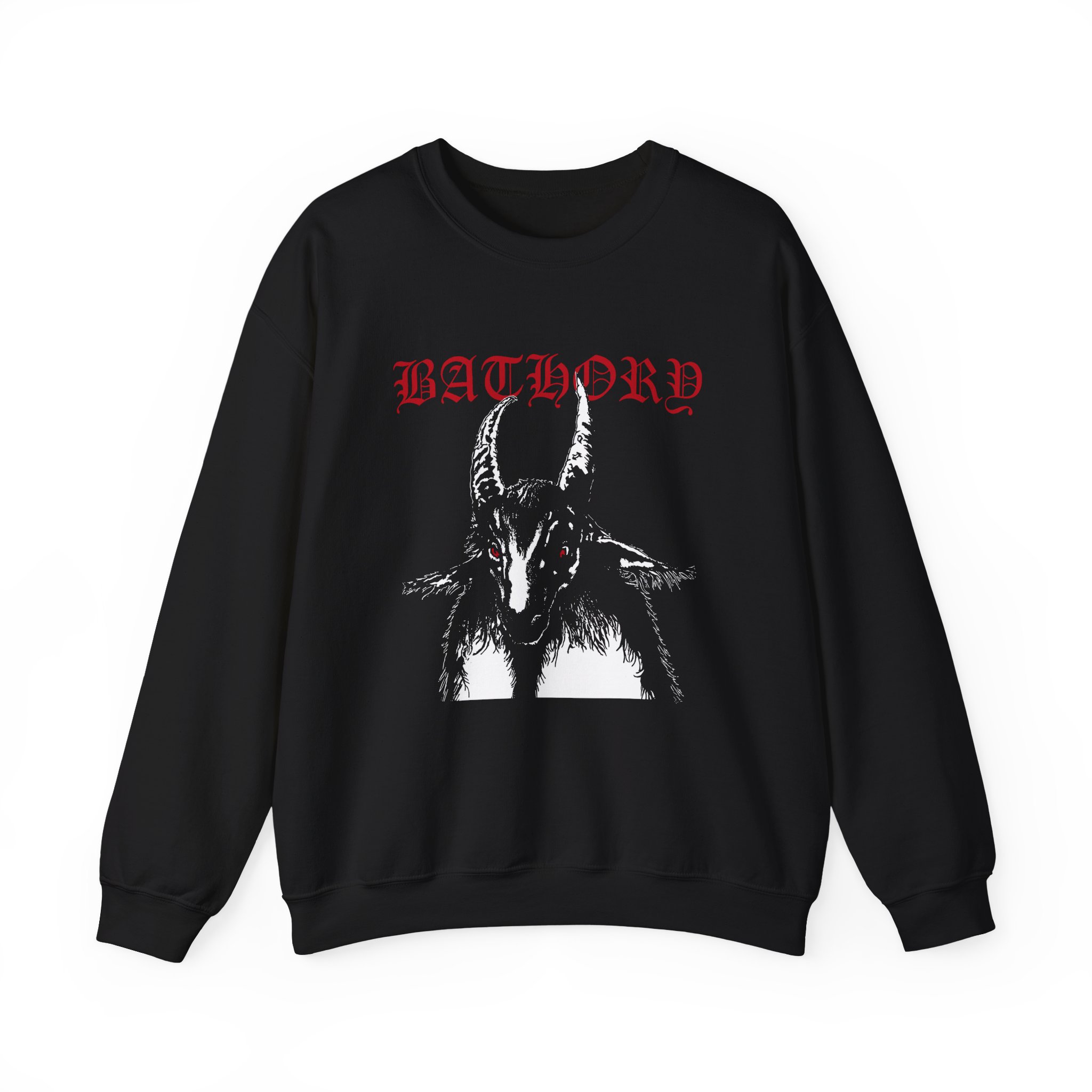 Bathory Goat Red Logo Unisex Heavy Blend Crewneck Sweatshirt