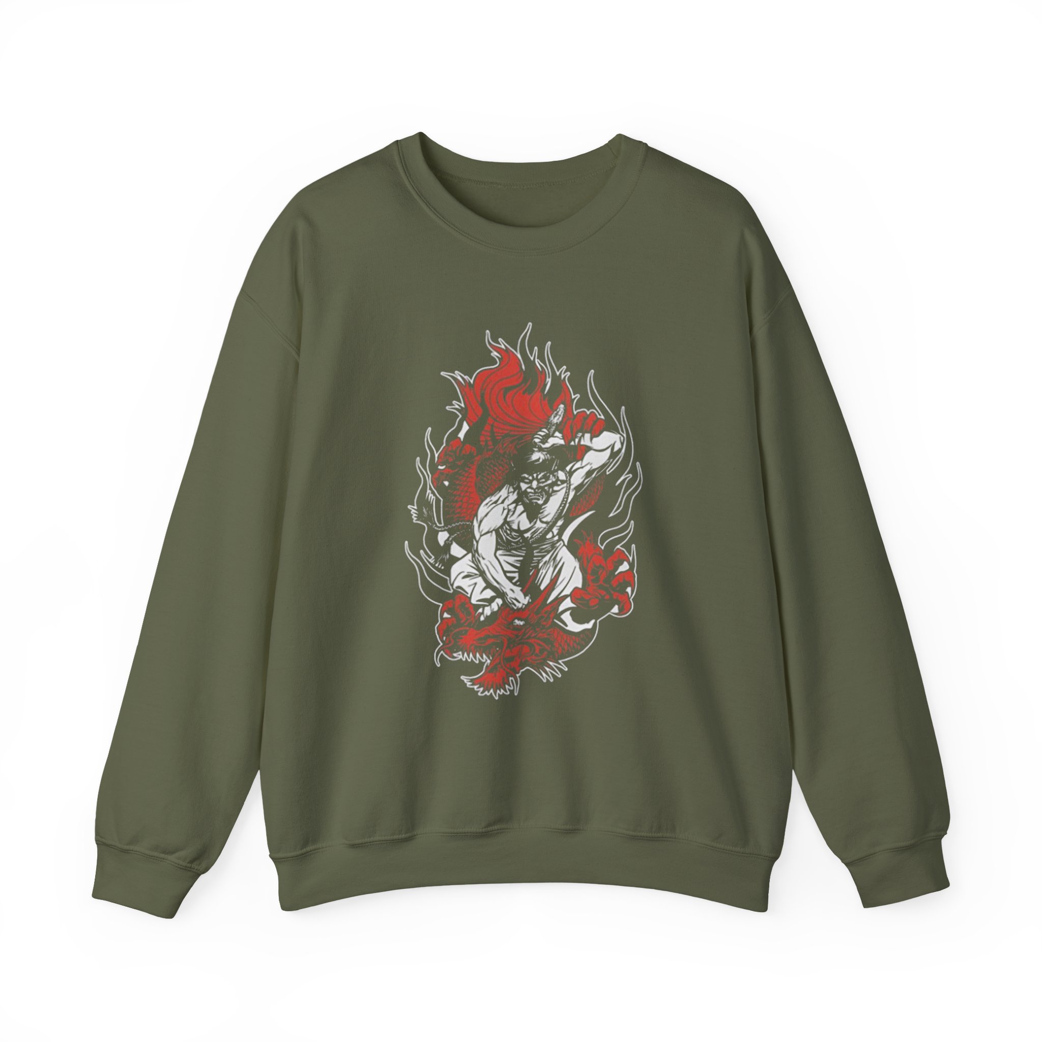 100 Demons Samurai Dragon Unisex Heavy Blendâ„¢ Crewneck Sweatshirt