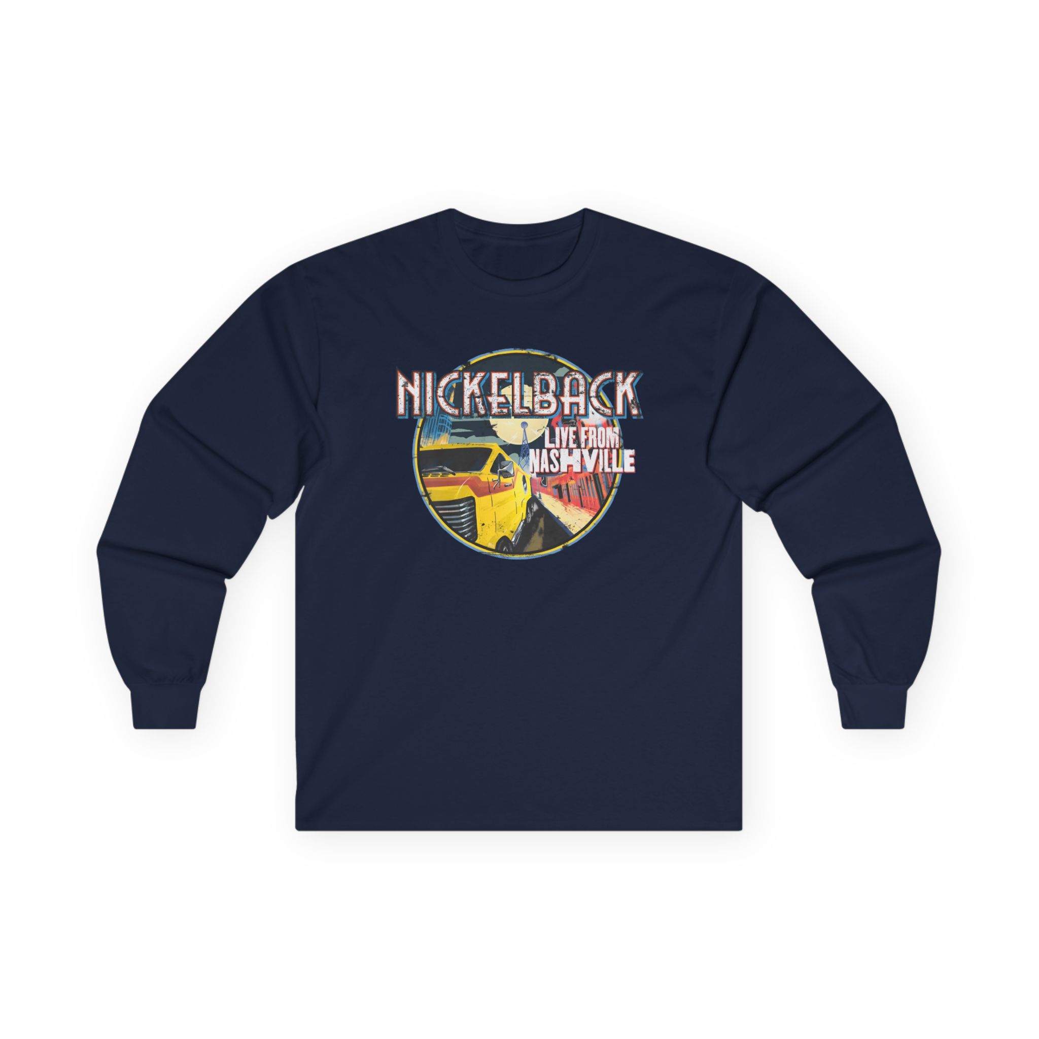 Nickelback Live From Nashville B&W Raglan Unisex Ultra Cotton Long Sleeve Tee