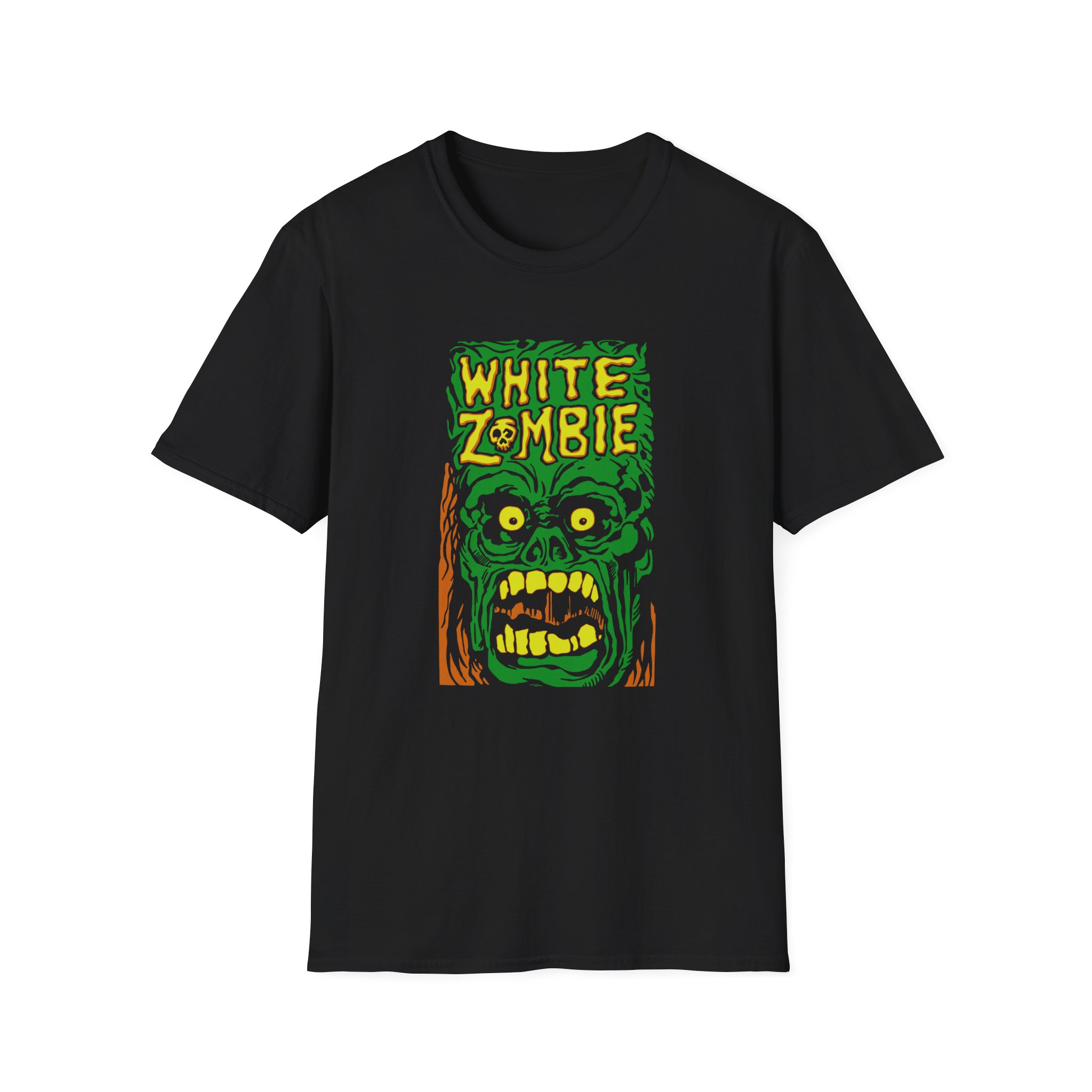White Zombie Monster Yell Unisex Softstyle T-Shirt