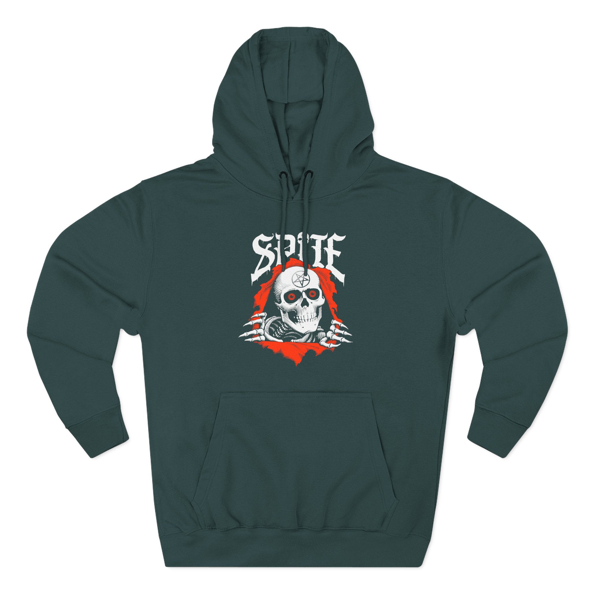 Spite Skeleton Three-Panel Fleece Hoodie
