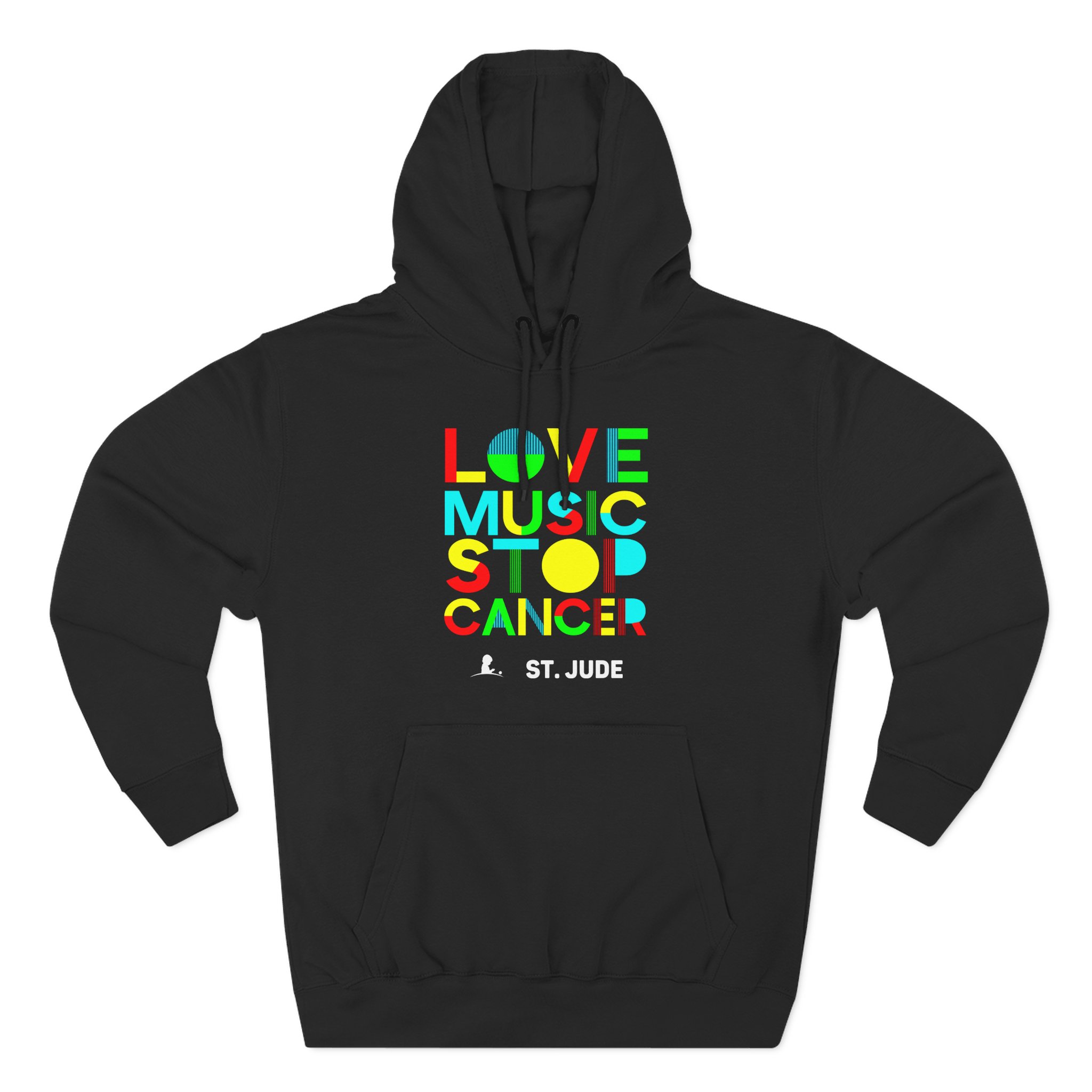 Liquid Stranger Love Music Stop Cancer Three-Panel Fleece Hoodie