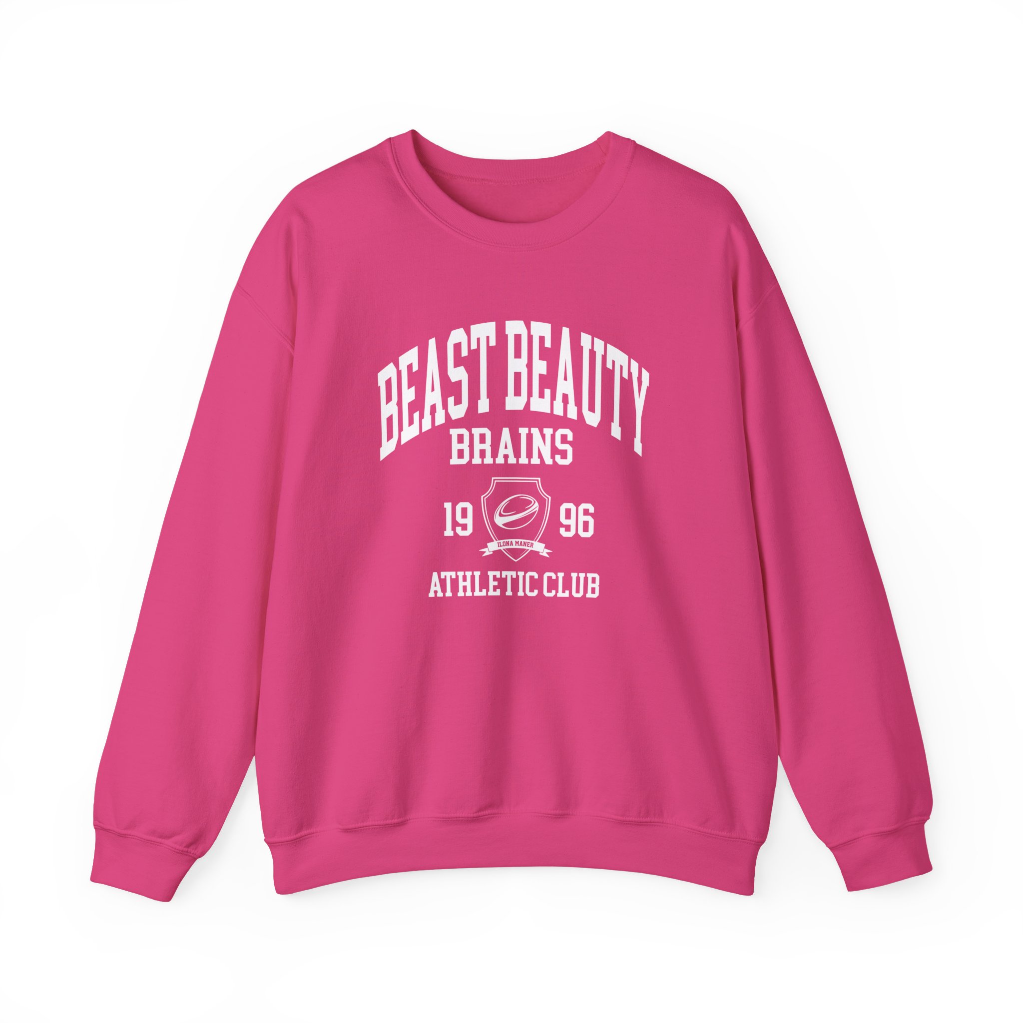 Ilona Maher Beast Beauty Brains Athletic Club Unisex Heavy Blendâ„¢ Crewneck Sweatshirt