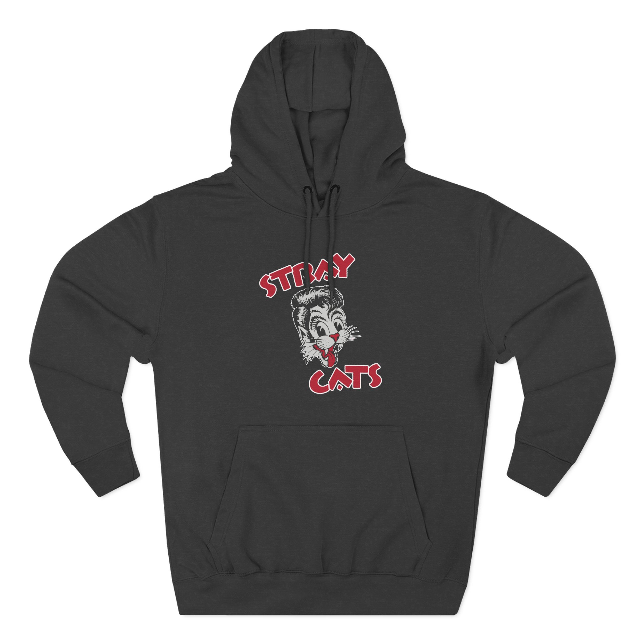 Stray Cats Cat Head Logo Three-Panel Fleece Hoodie
