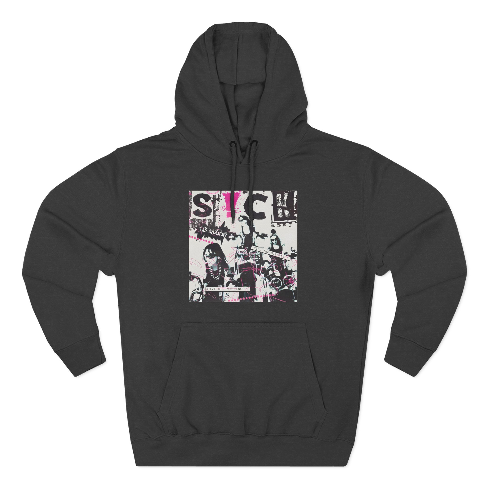 The Warning Black S!ck Three-Panel Fleece Hoodie