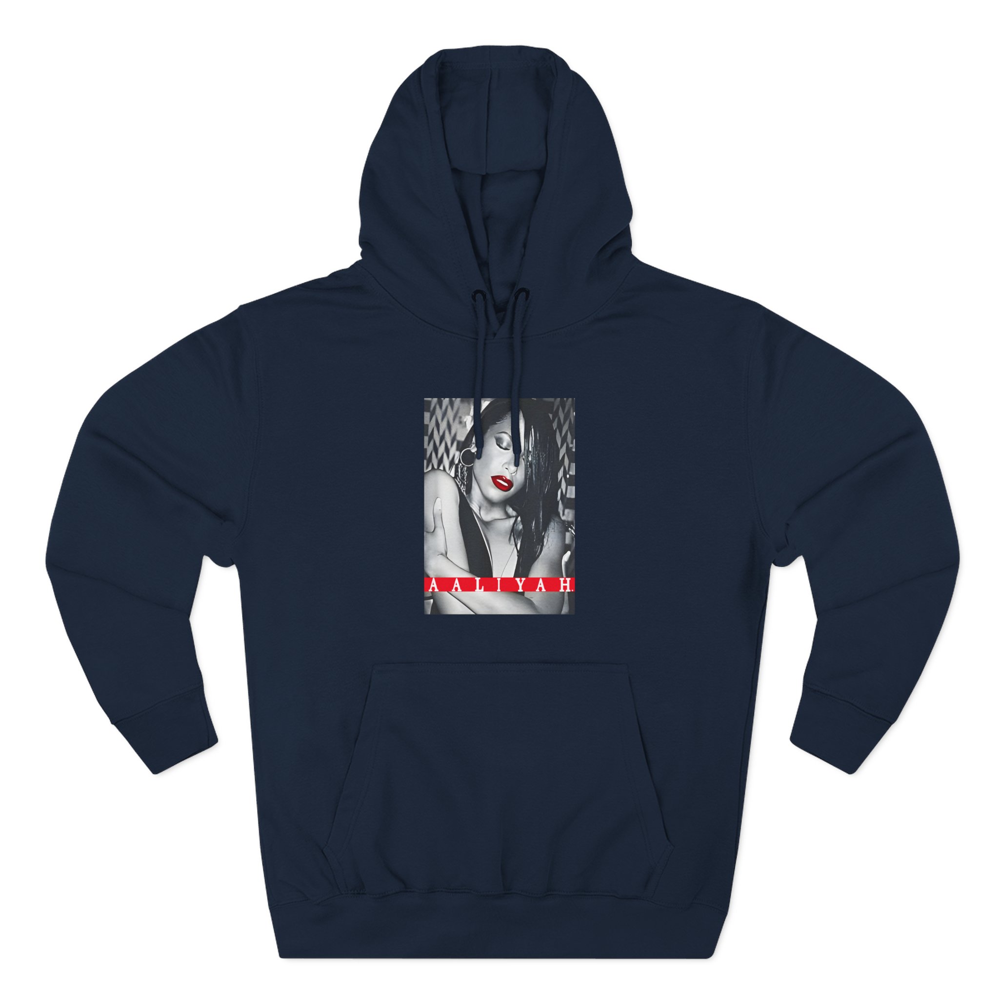 Aaliyah Red Lips Three-Panel Fleece Hoodie