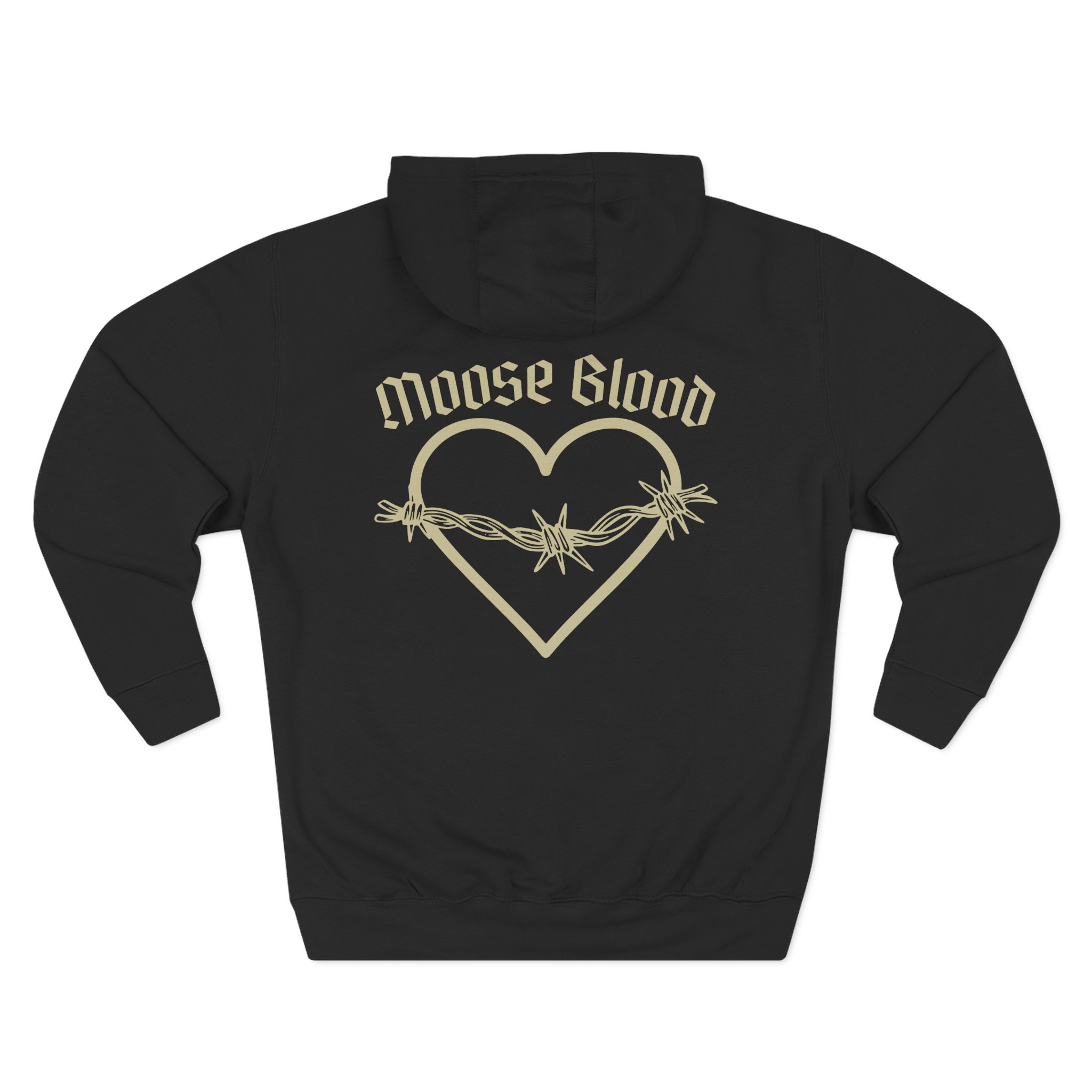 Moose Blood Barbed Wire Heart Three-Panel Fleece Hoodie