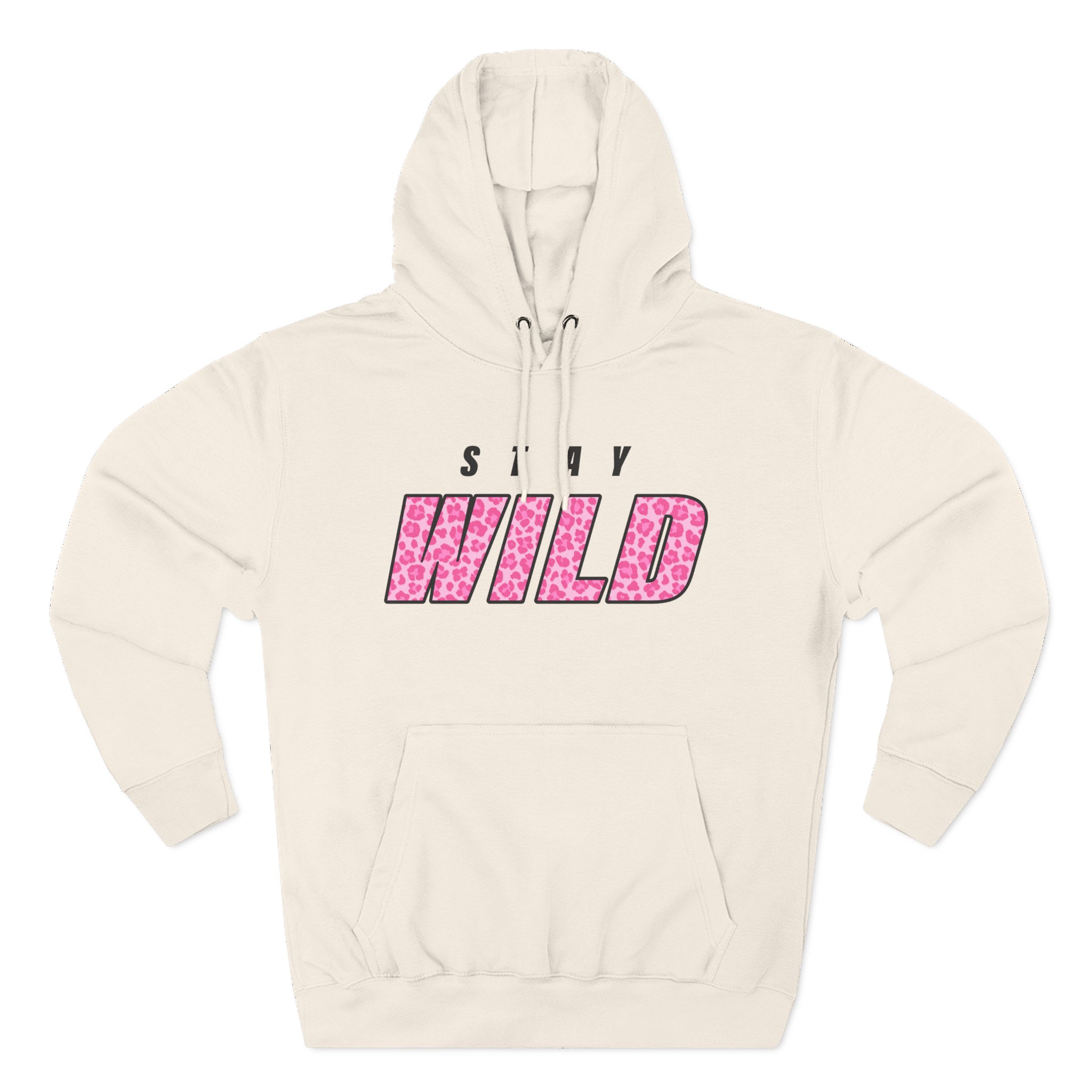 Wild Pink Three-Panel Fleece Hoodie