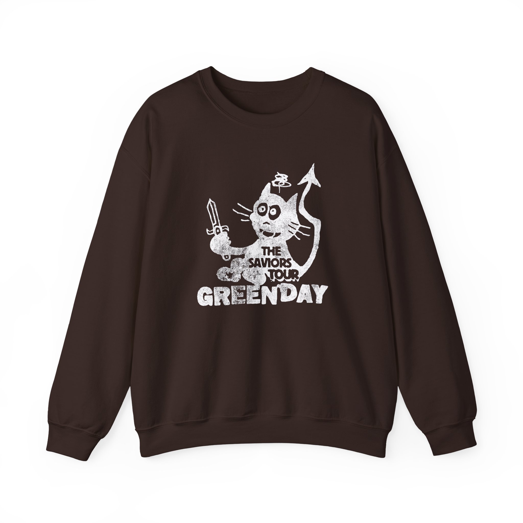 Green Day Cat and Sword Unisex Heavy Blendâ„¢ Crewneck Sweatshirt