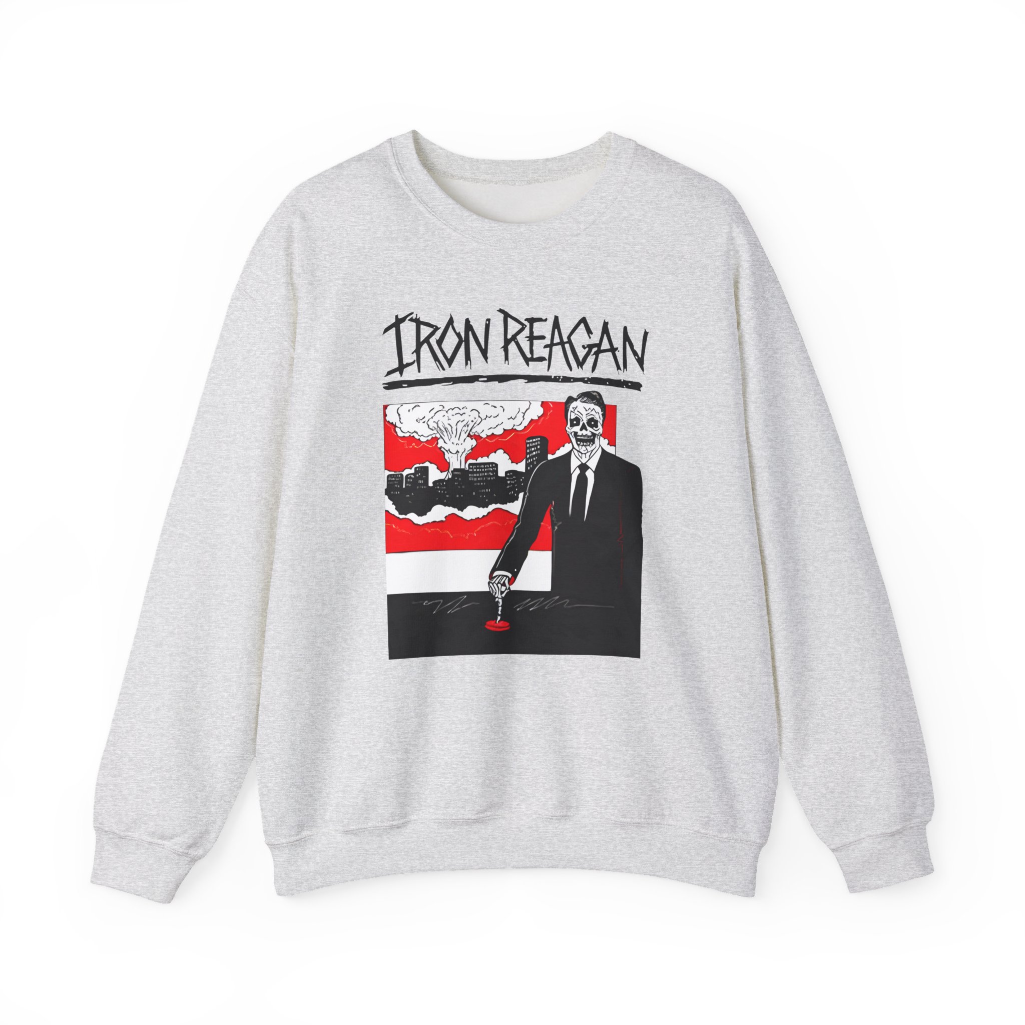 Iron Reagan Finger On The Button Unisex Heavy Blendâ„¢ Crewneck Sweatshirt