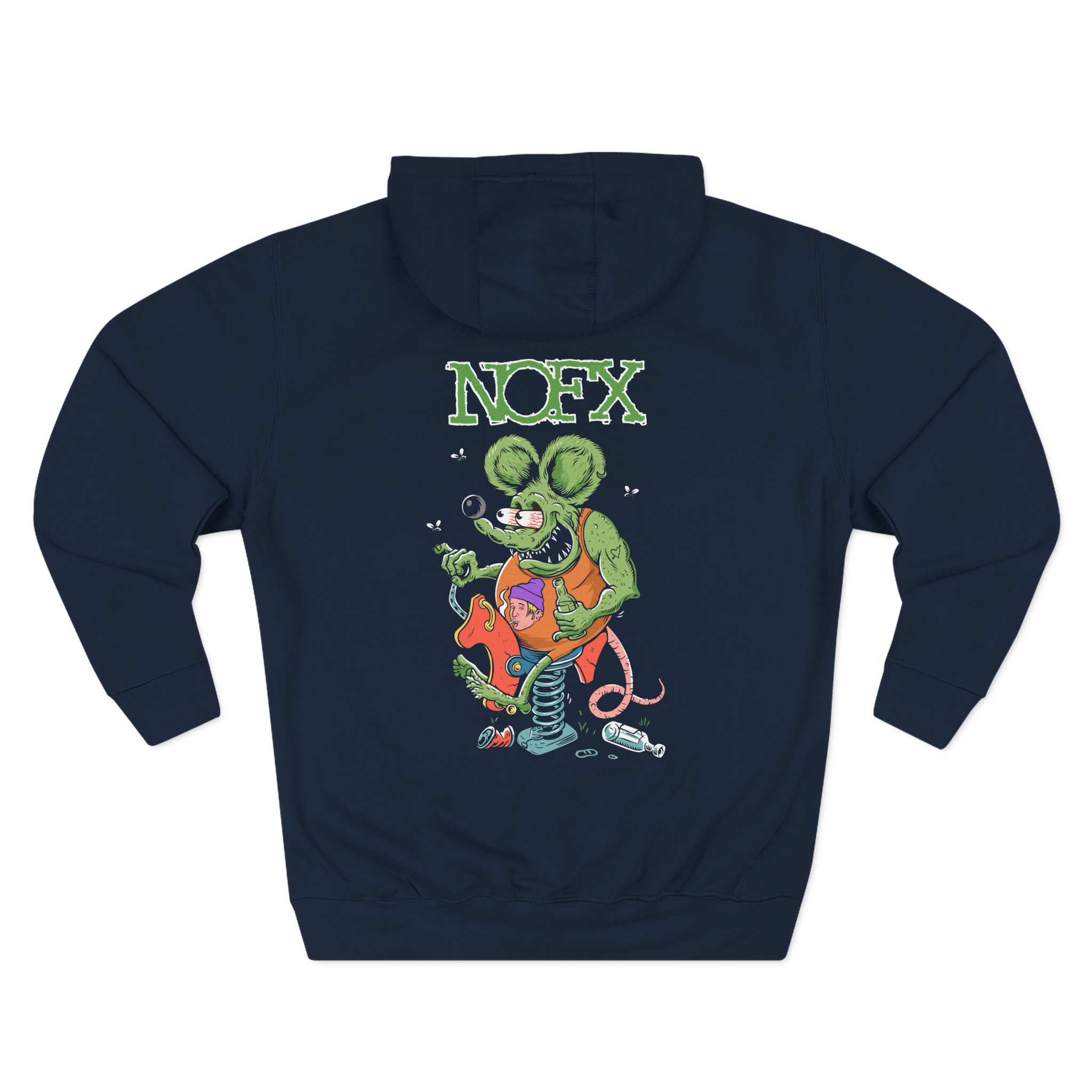 Nofx Rat Fink Three-Panel Fleece Hoodie