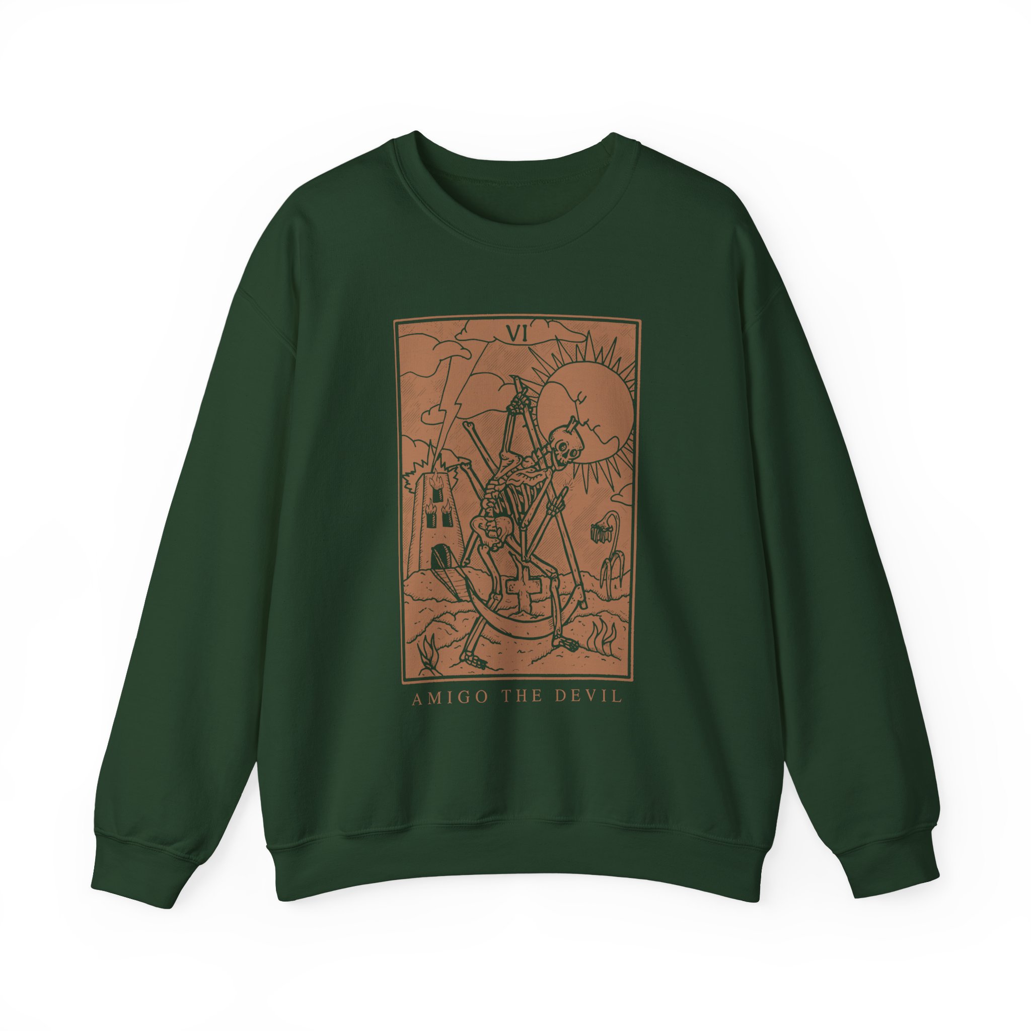 Amigo the Devil Tarot Card Unisex Heavy Blendâ„¢ Crewneck Sweatshirt