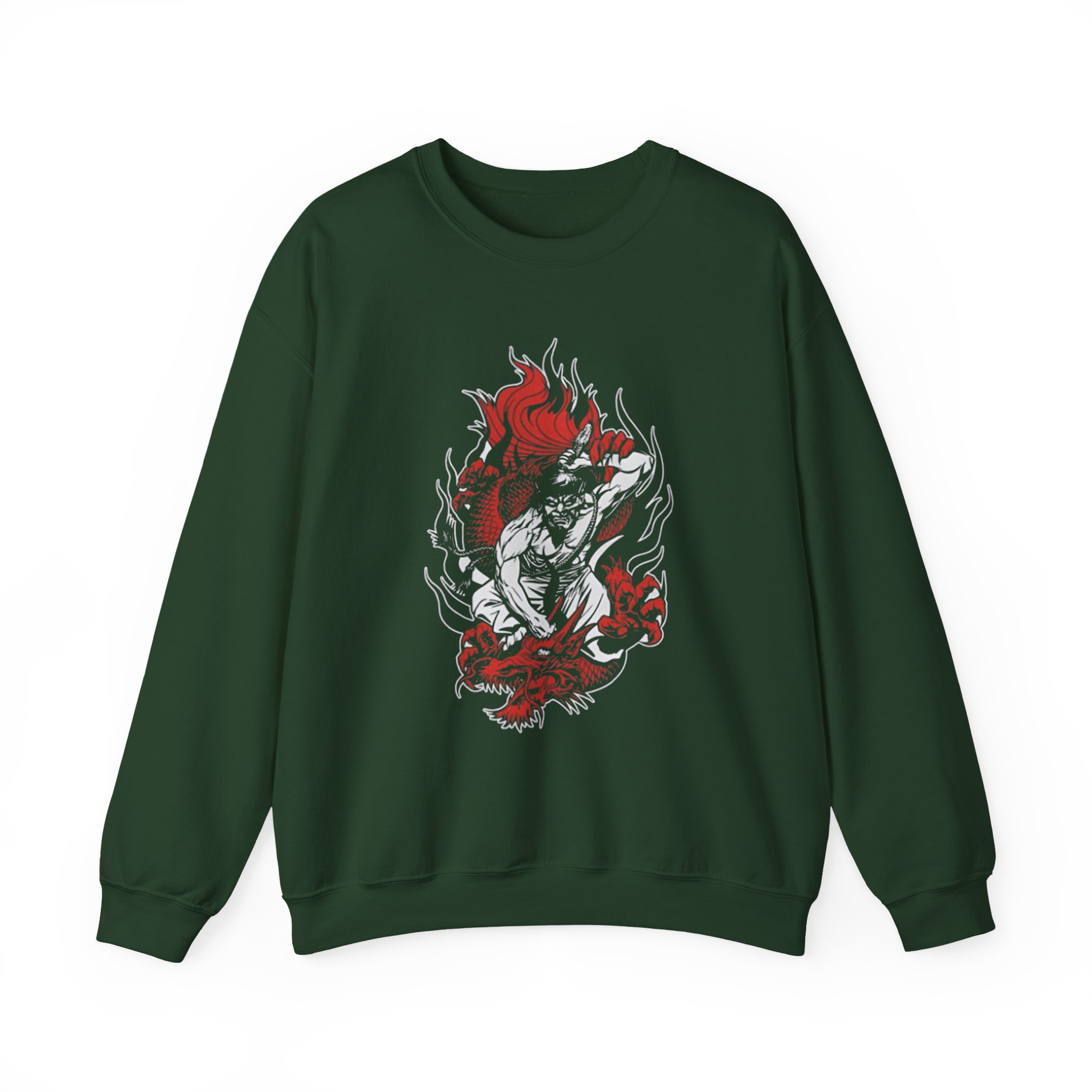 100 Demons Samurai Dragon Unisex Heavy Blendâ„¢ Crewneck Sweatshirt