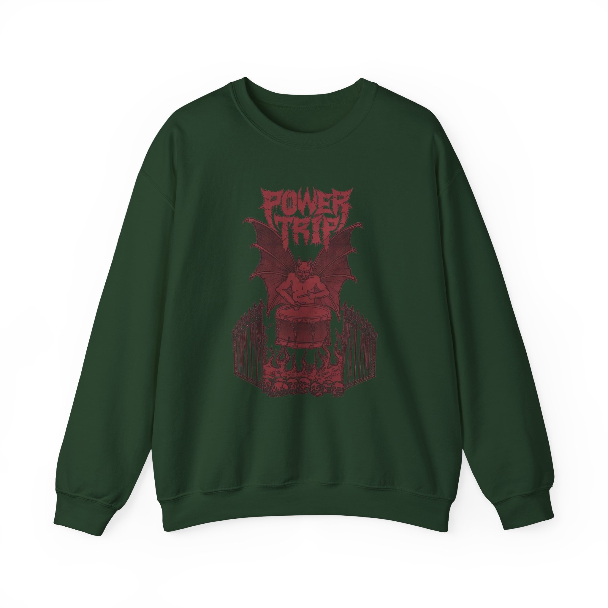 Power Trip Demon Drum Unisex Heavy Blendâ„¢ Crewneck Sweatshirt