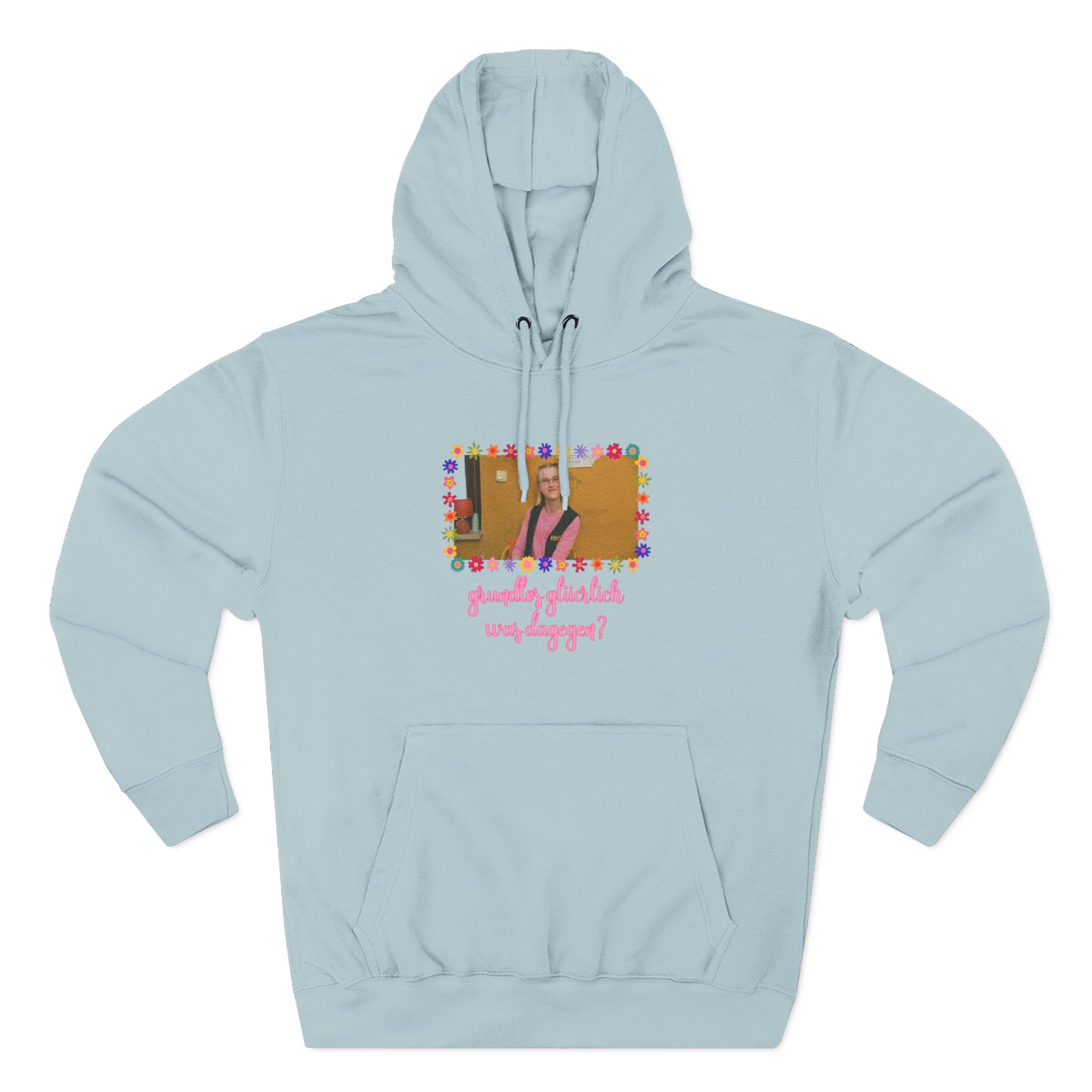Feinkost Kolinski - Grundlos Glücklich Was Dagegen Three-Panel Fleece Hoodie