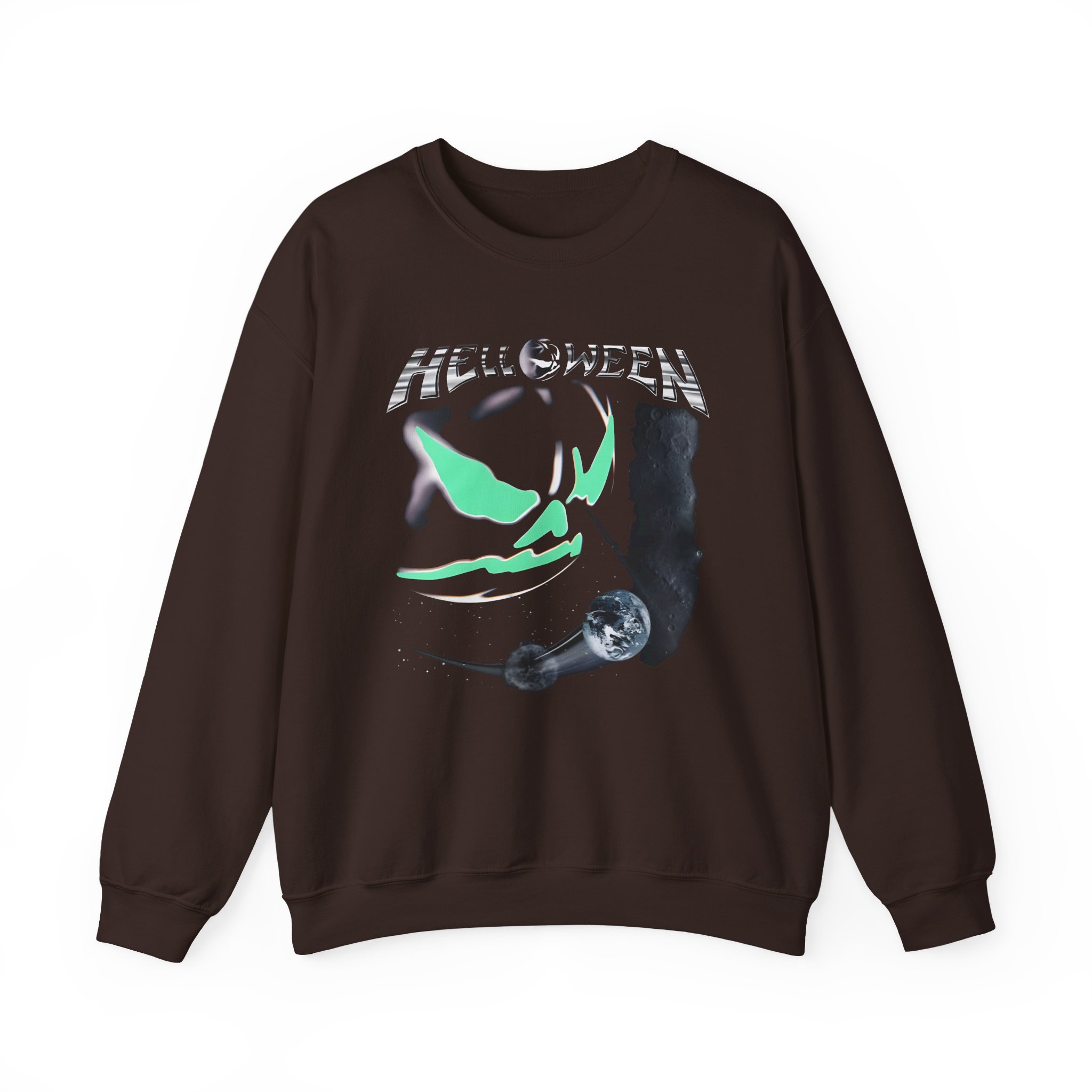 Helloween the Dark Ride Glow in the Dark Unisex Heavy Blendâ„¢ Crewneck Sweatshirt