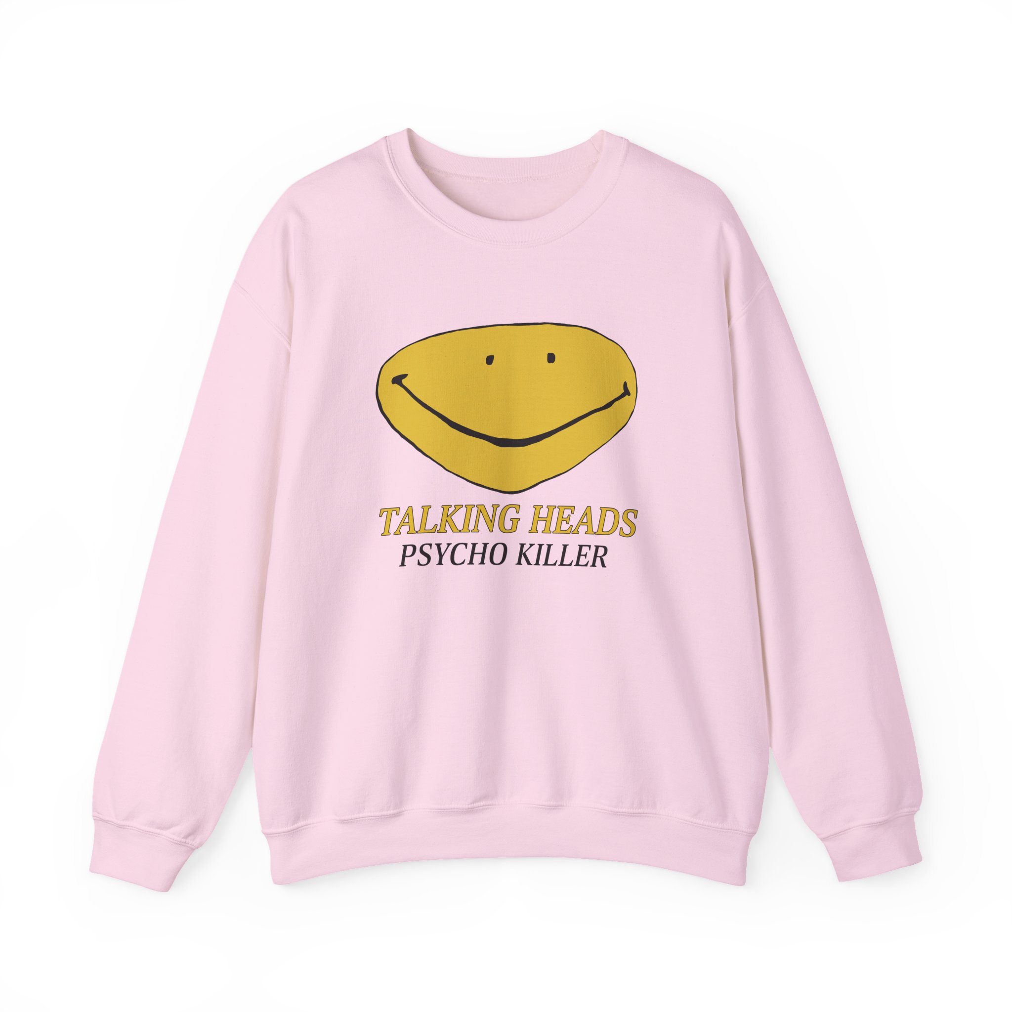 Talking Heads Smiley Face Psycho Killer Unisex Heavy Blendâ„¢ Crewneck Sweatshirt