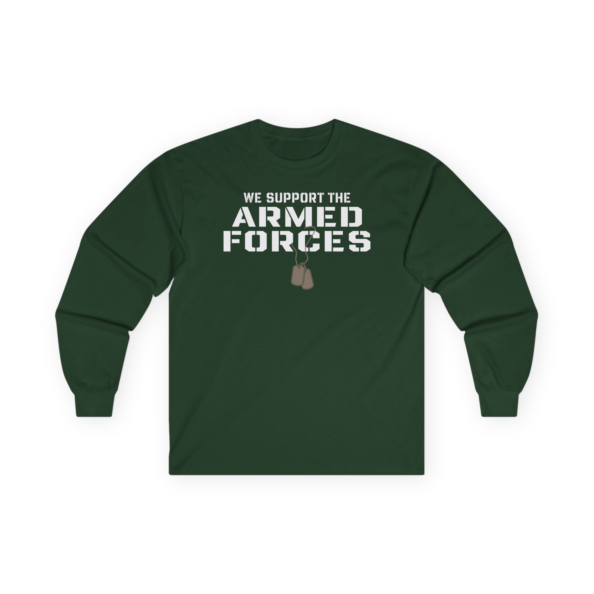 Valuetainment We Support the Armed Forces Unisex Ultra Cotton Long Sleeve Tee